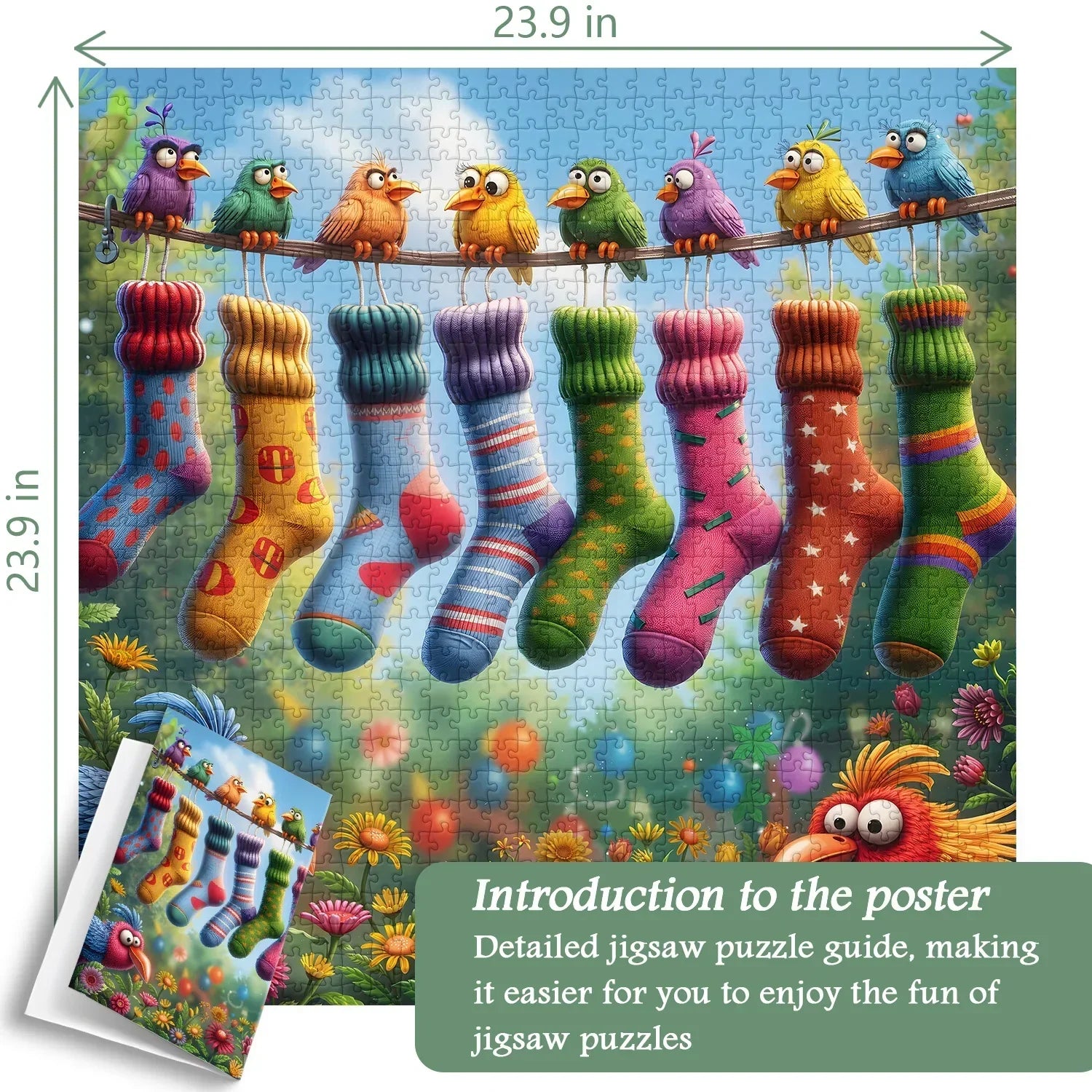Rainbow Bird's Sock Party Puzzle 1000 pièces