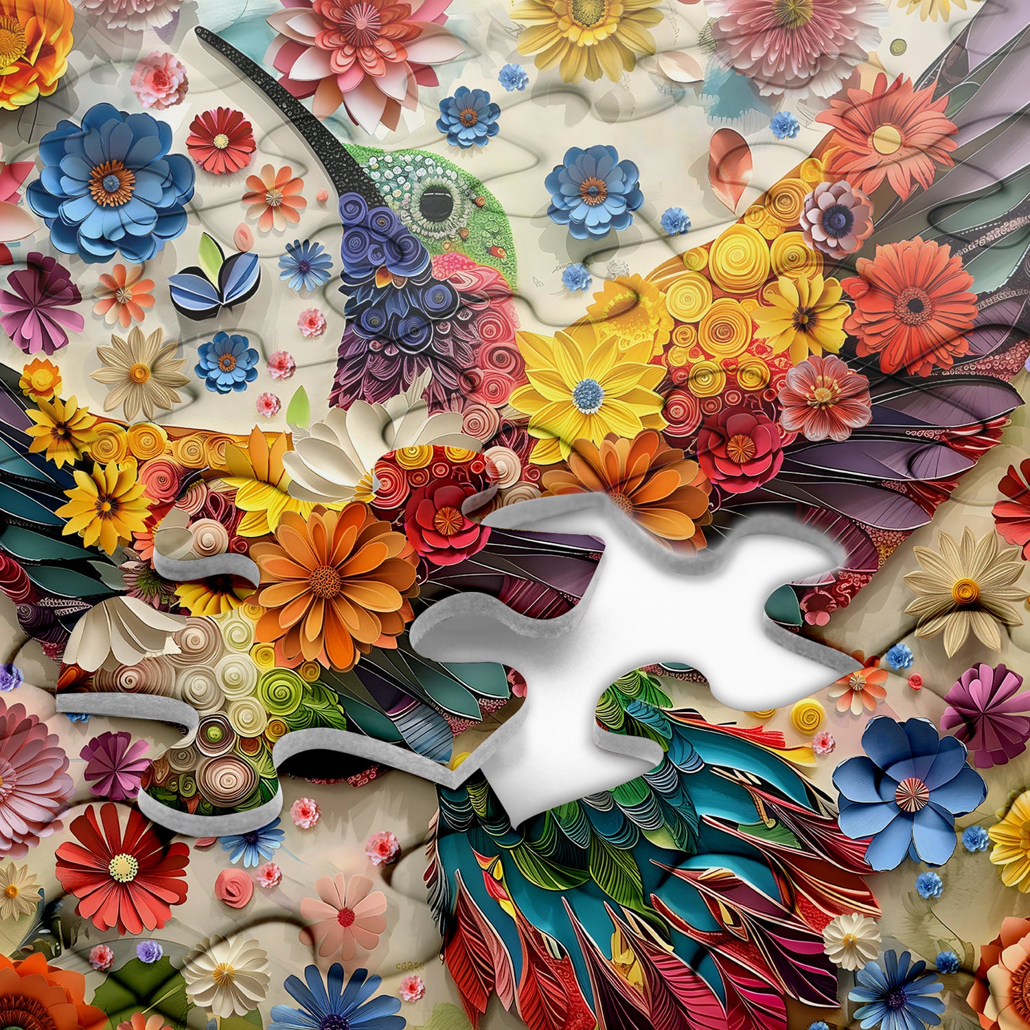Punti di puzzle volanti da colibrì 1000 pezzi