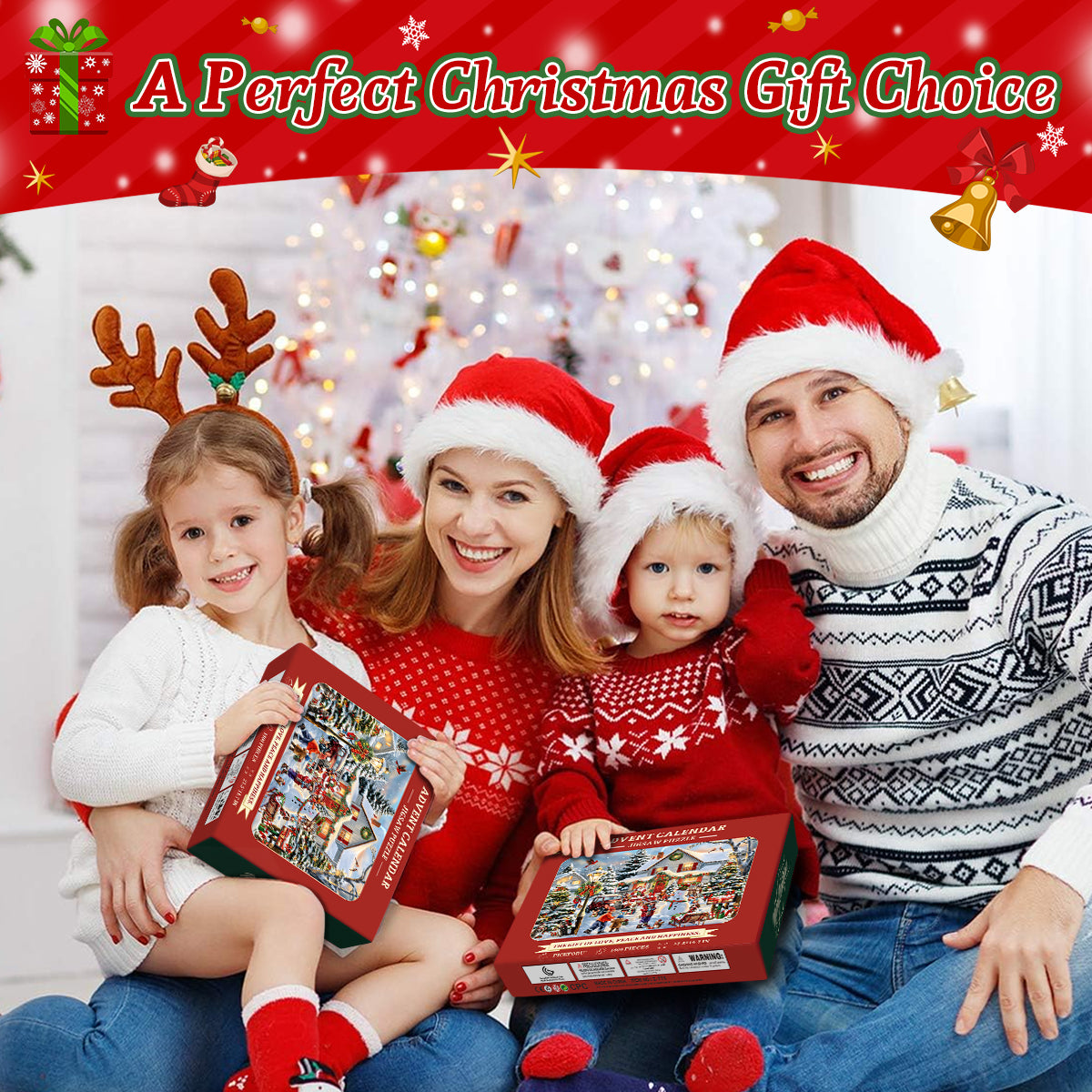 Calendario de adviento de la escena de nieve de Navidad Pizzle 1000 Pieces