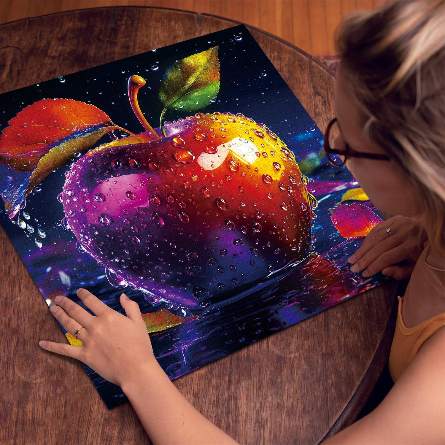 Regentropfen -Apfel -Puzzles 1000 Stücke