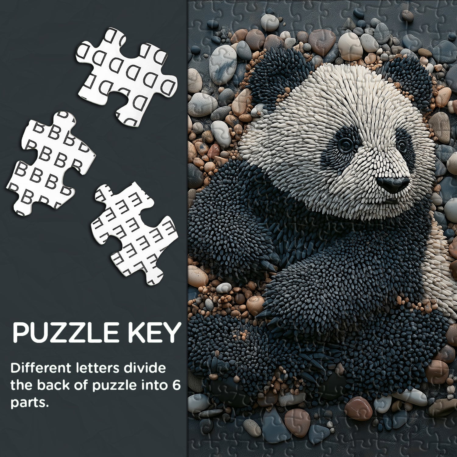 Rock art panda puzzle puzzle 1000 pezzi