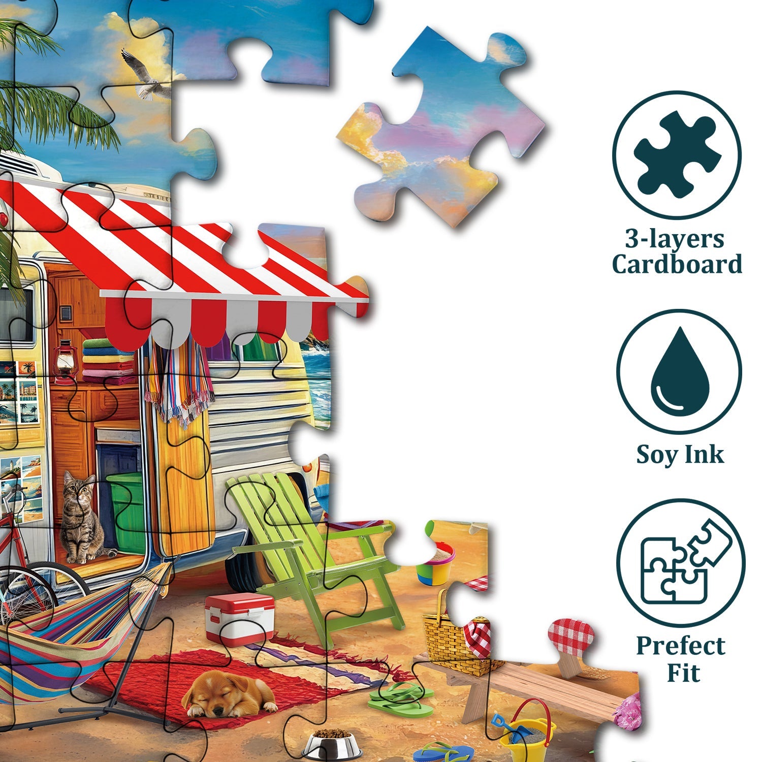 Seaside Camping -Puzzle 1000 Stücke
