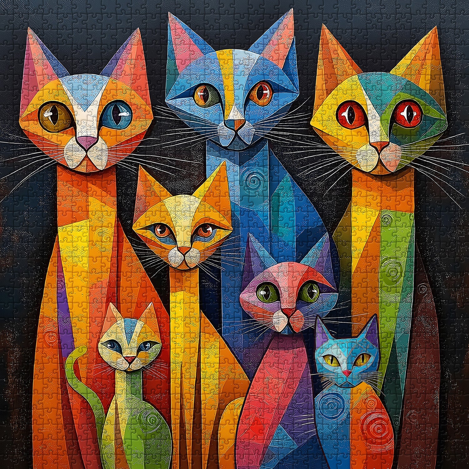 Geometric Art Cat Puzzle 1000 Pizzle 1000
