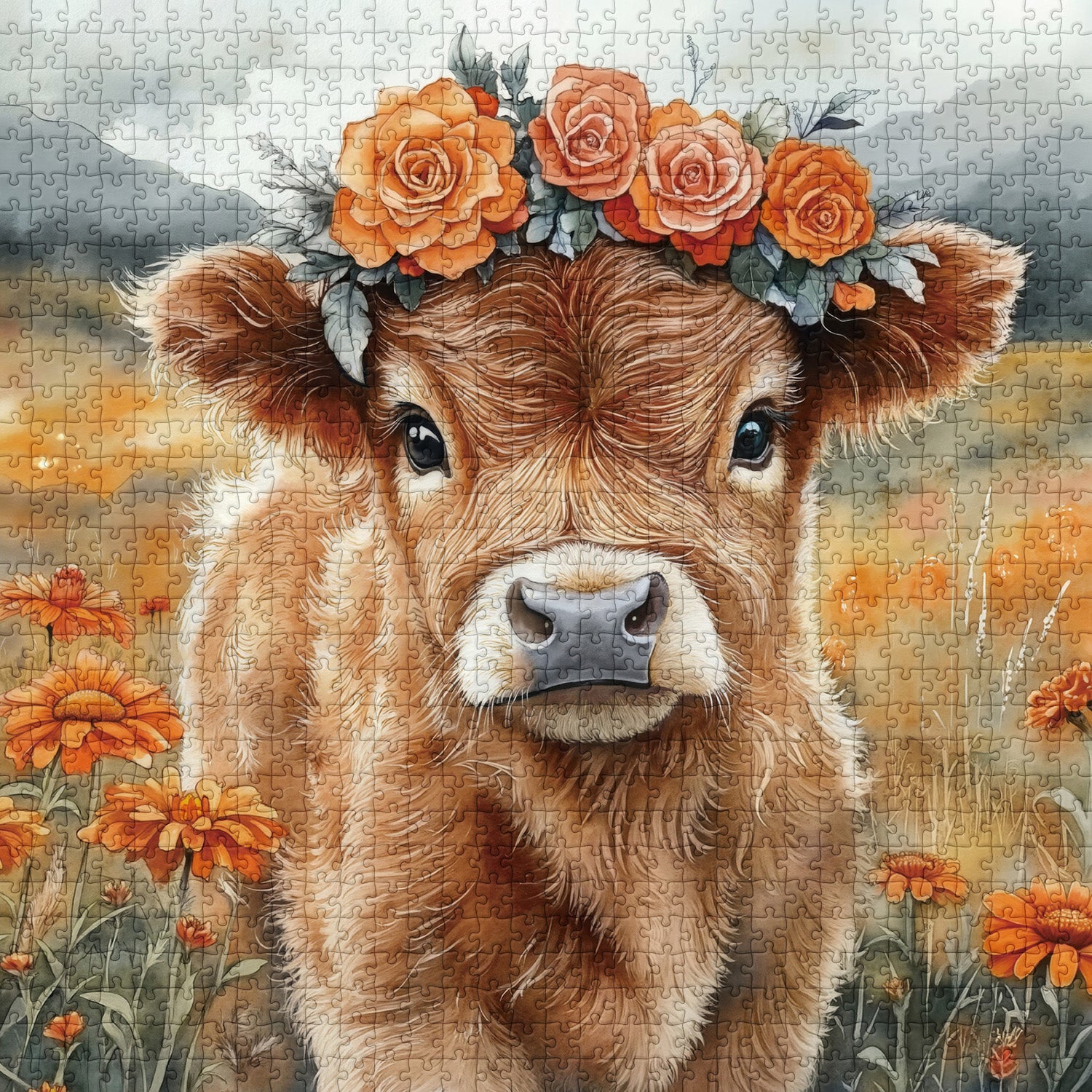 Puzzle à puzzle à molleton à couronne florale 1000 pièces