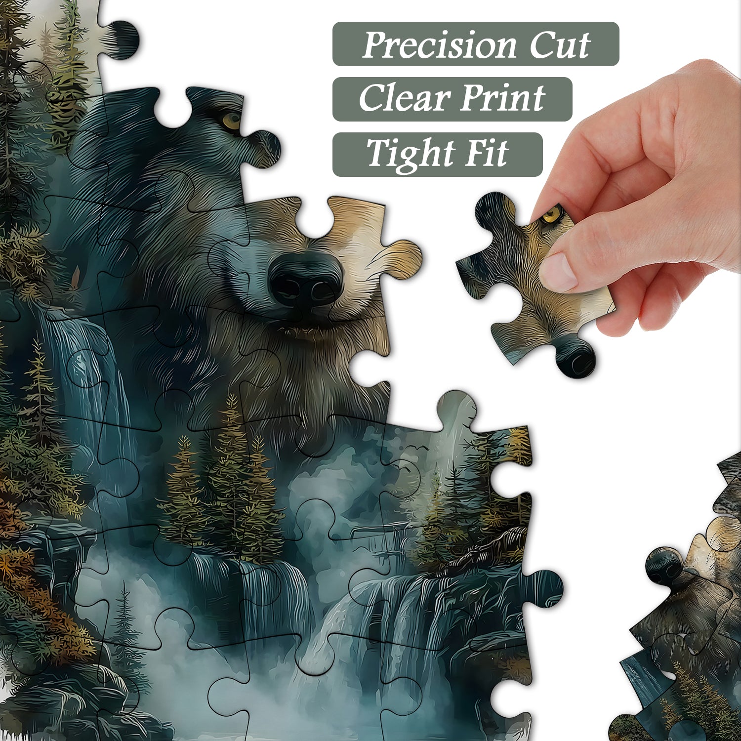 Puzzle del lupo alla cascata 1000 pezzi
