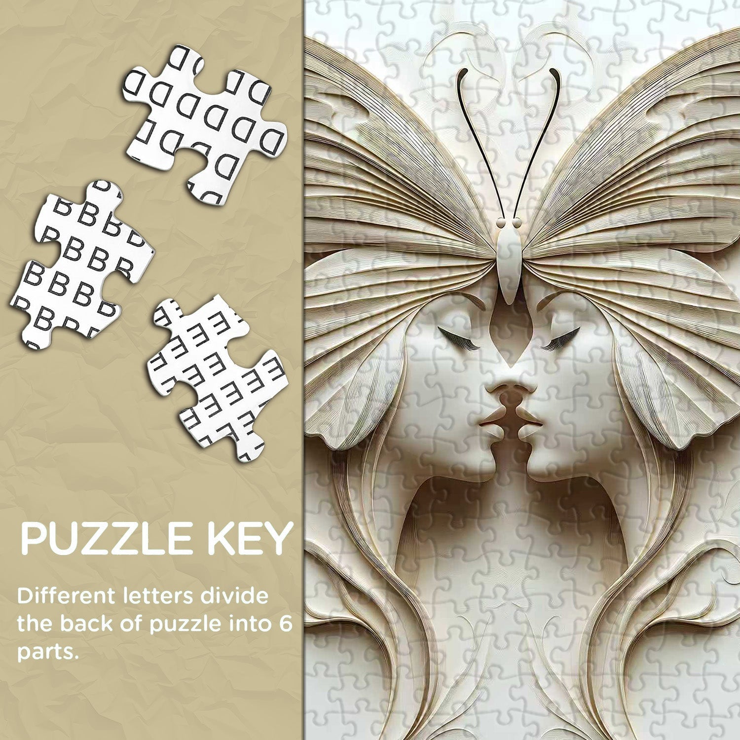 Puzzle de puzzle des jumeaux à face papillon 1000 pièces