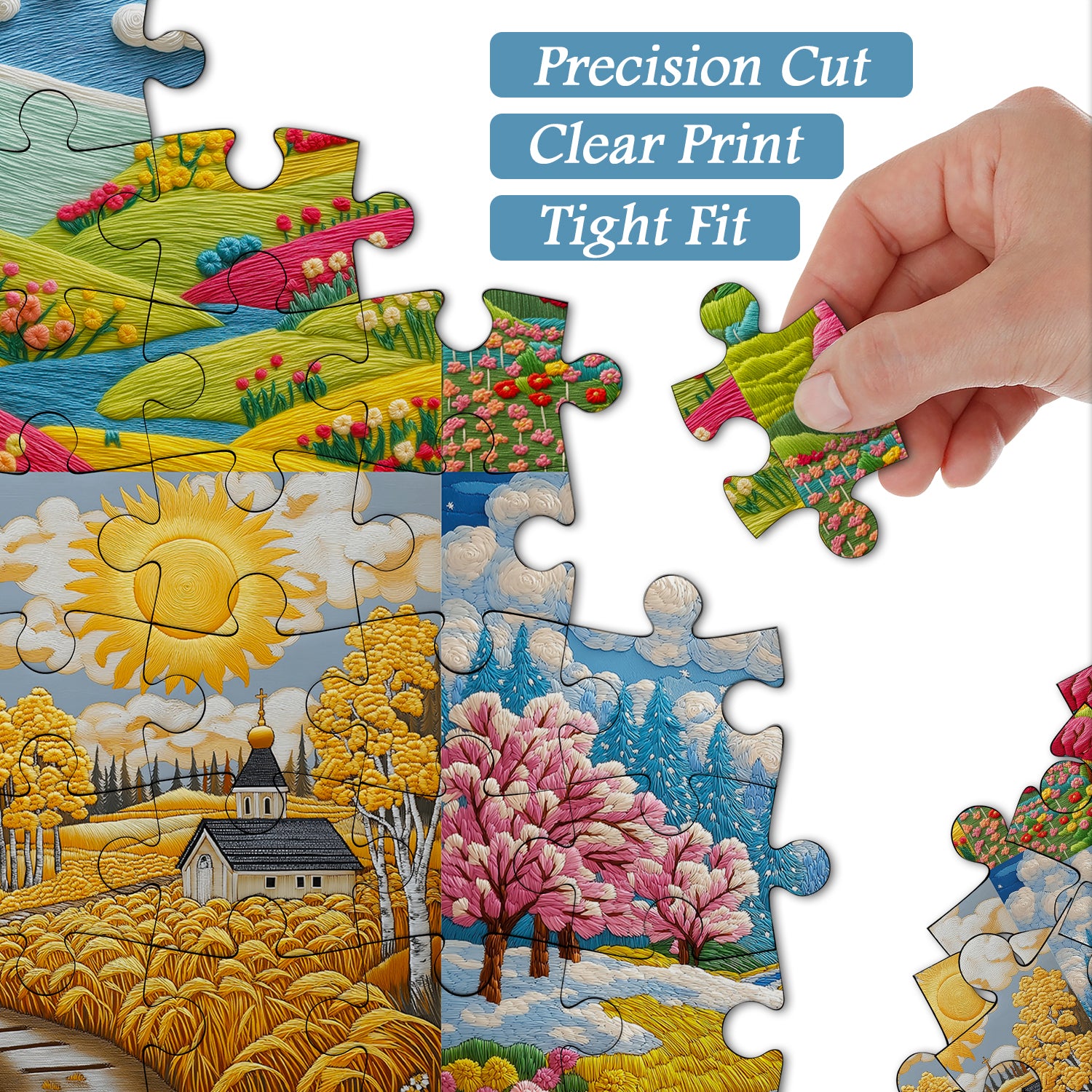Vier Jahreszeiten Patchwork-Puzzle 1000 Teile