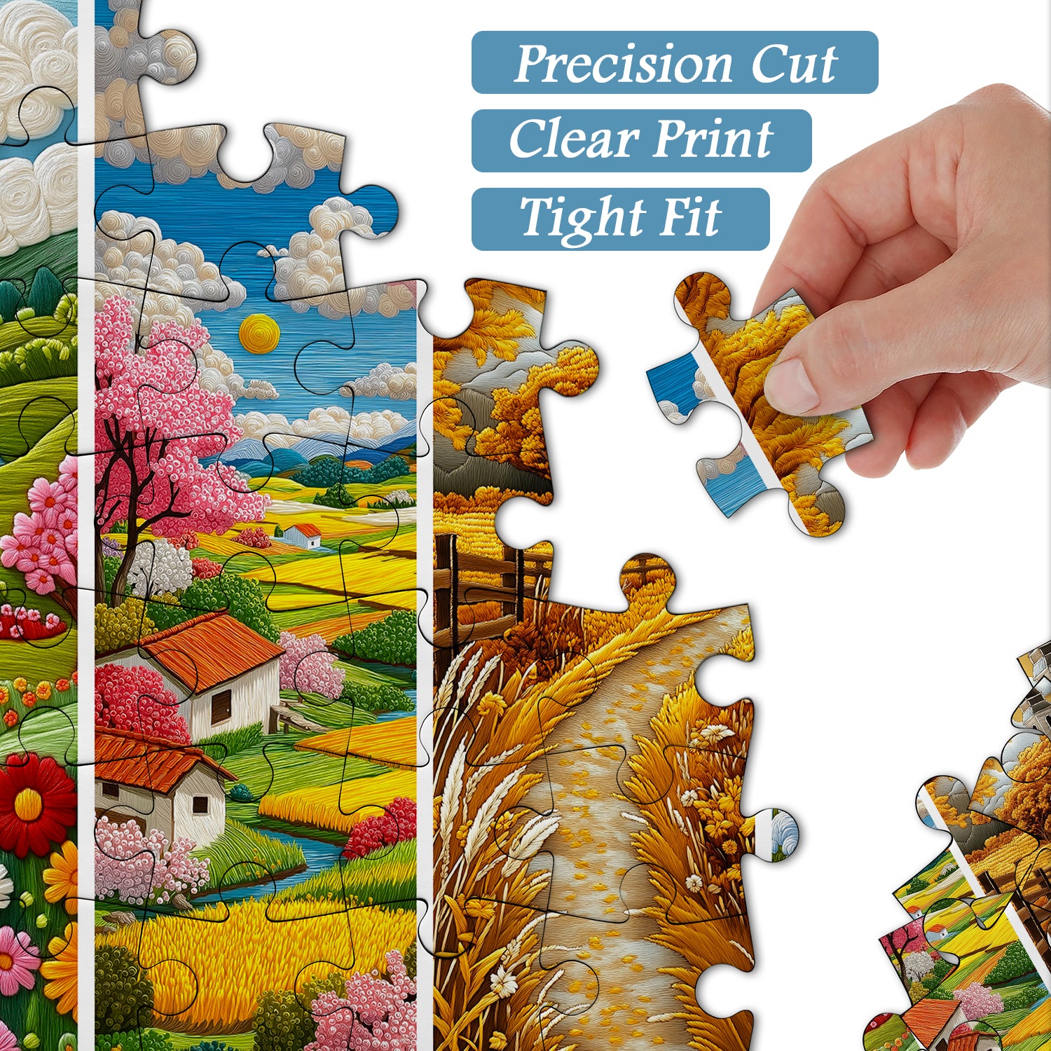 Puzzle en bois Stitched Seasons 1000 pièces