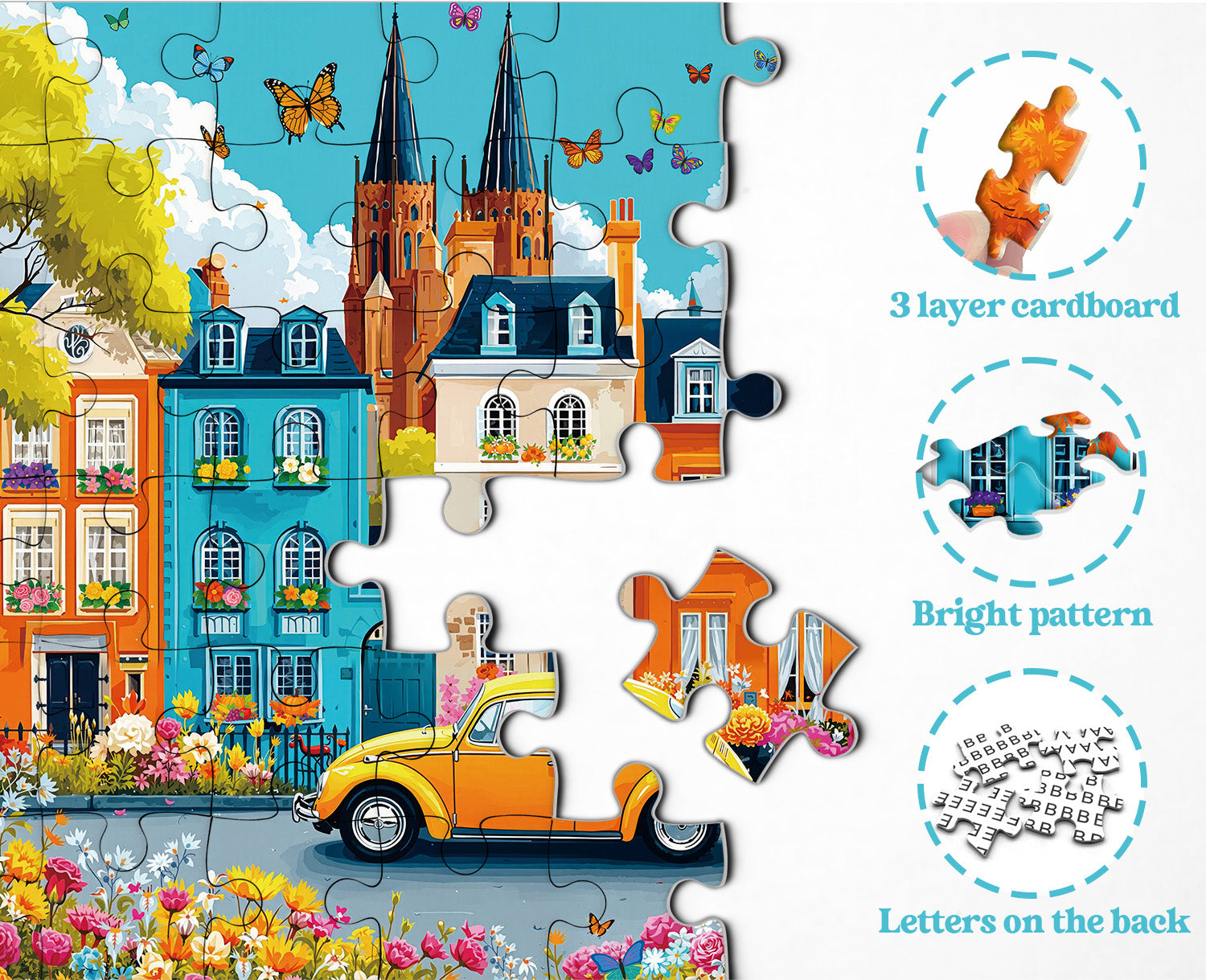Puzzle en bois de 1000 pièces de la rue d'automne