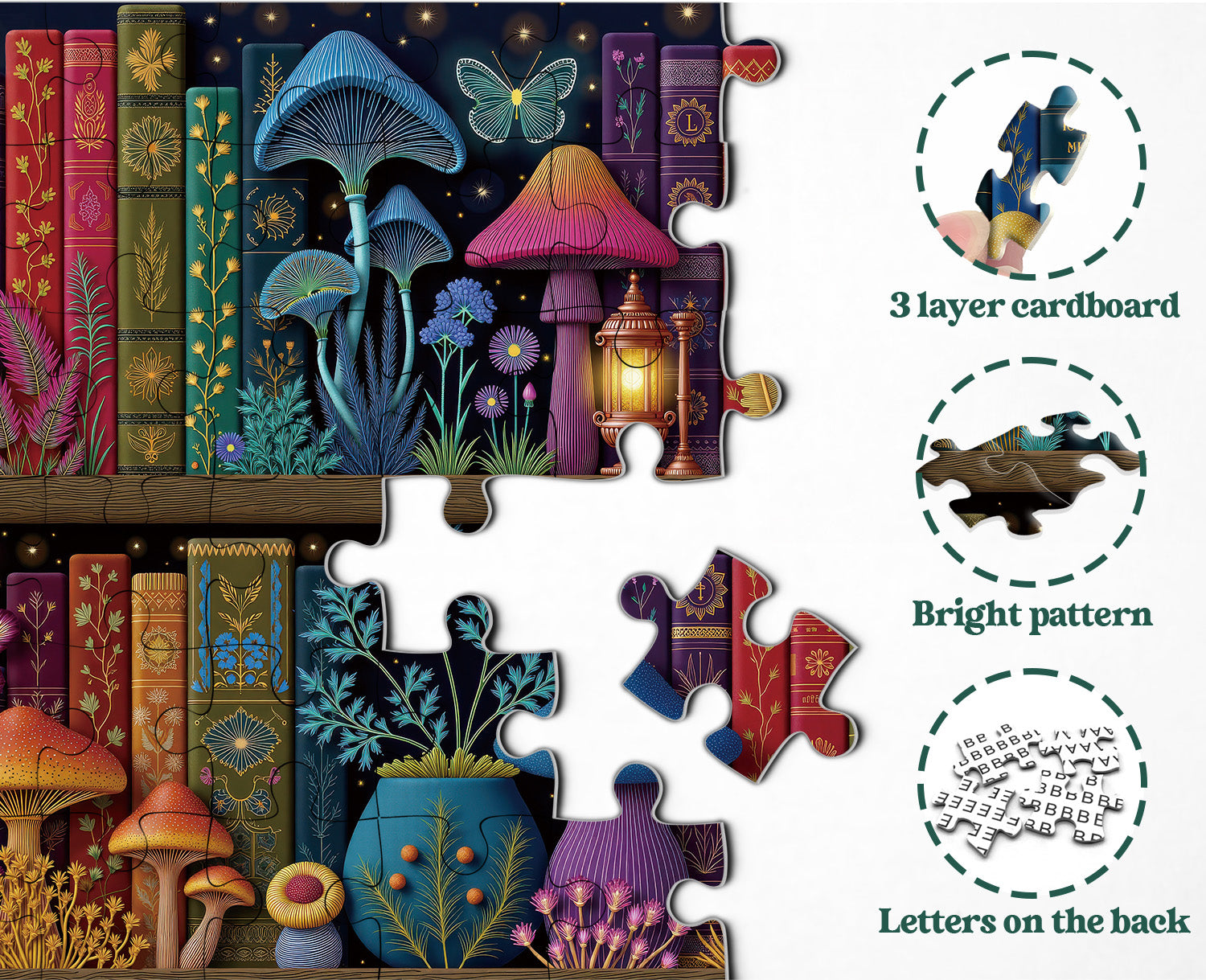 Biblioteca di funghi incantati puzzle 1000 pezzi