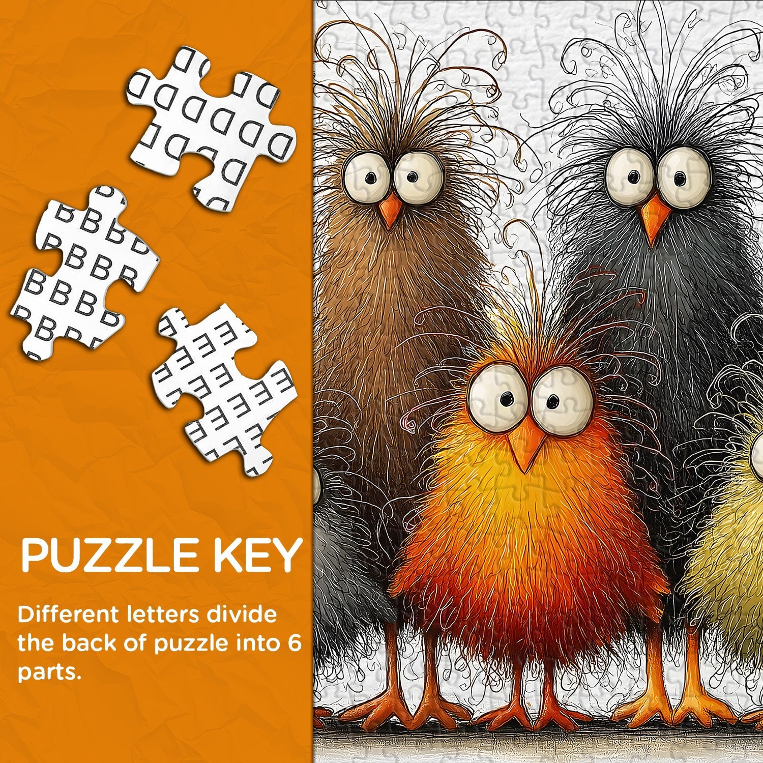 Punti di puzzle di pollo astratto 1000 pezzi