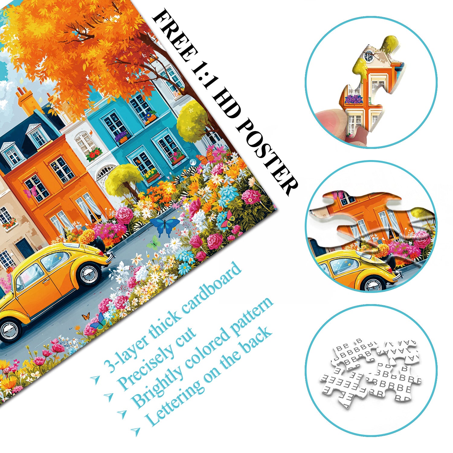 Puzzle en bois de 1000 pièces de la rue d'automne