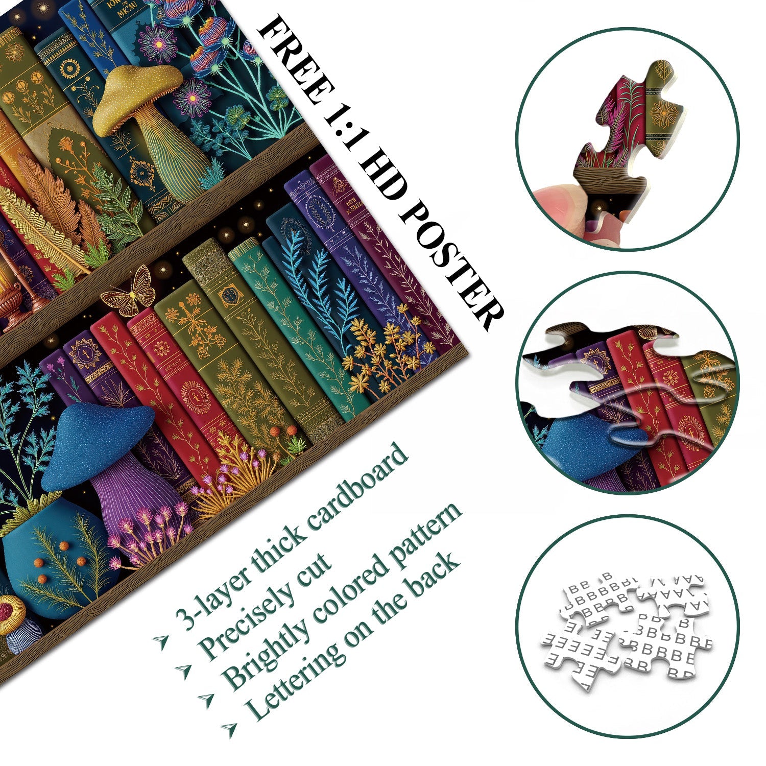 Biblioteca di funghi incantati puzzle 1000 pezzi