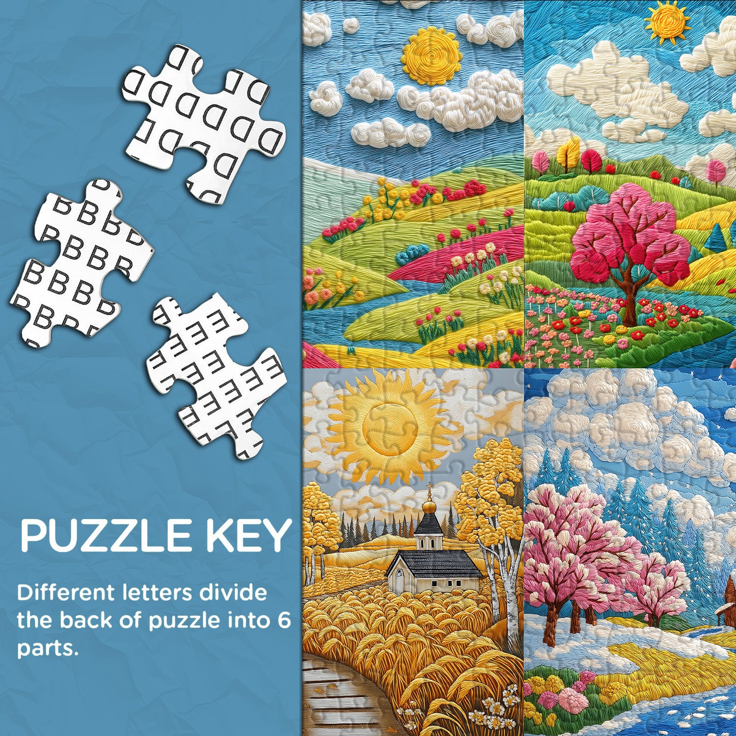 Vier Jahreszeiten Patchwork-Puzzle 1000 Teile