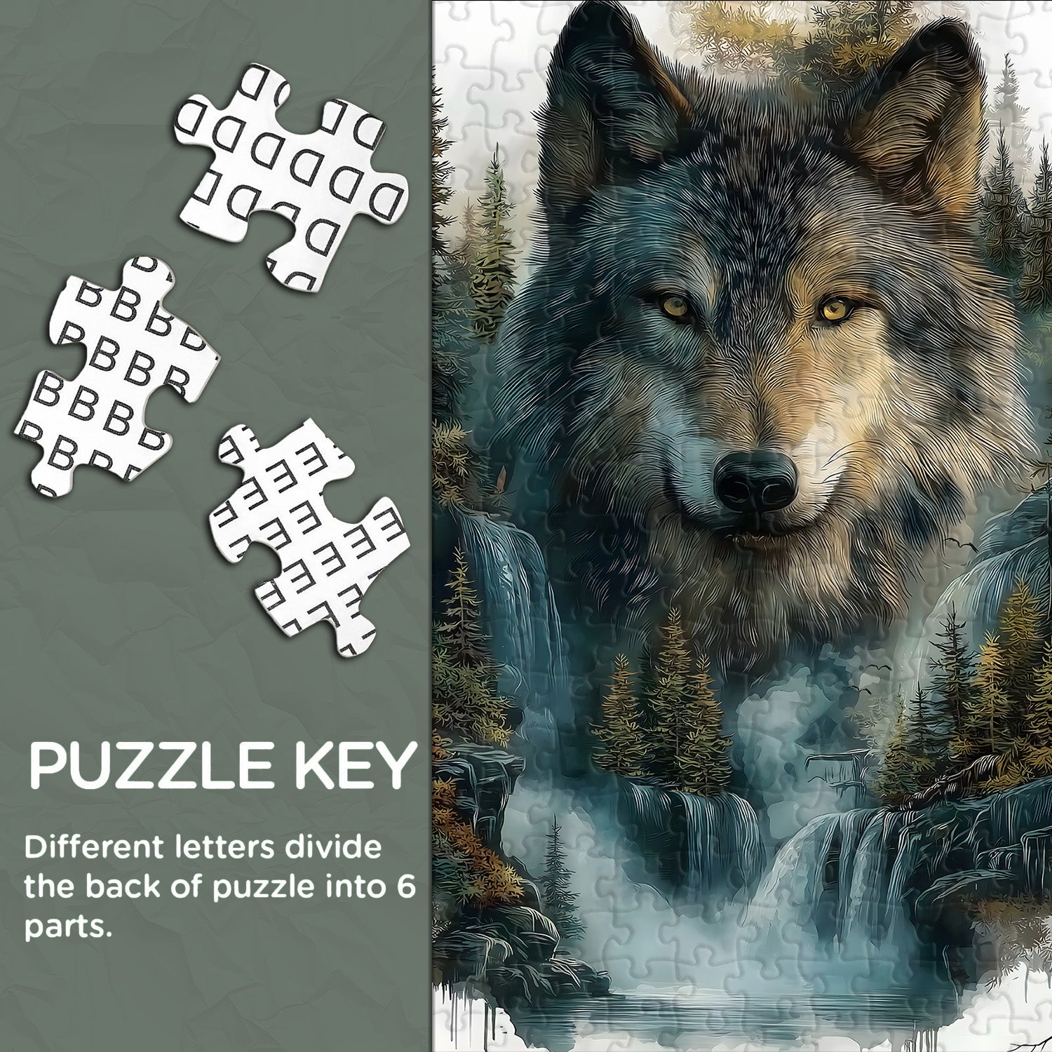 Puzzle del lupo alla cascata 1000 pezzi