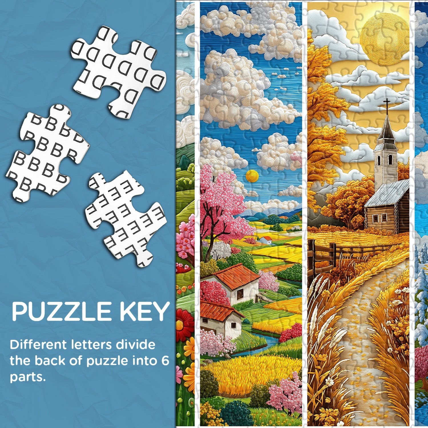 Puzzle en bois Stitched Seasons 1000 pièces
