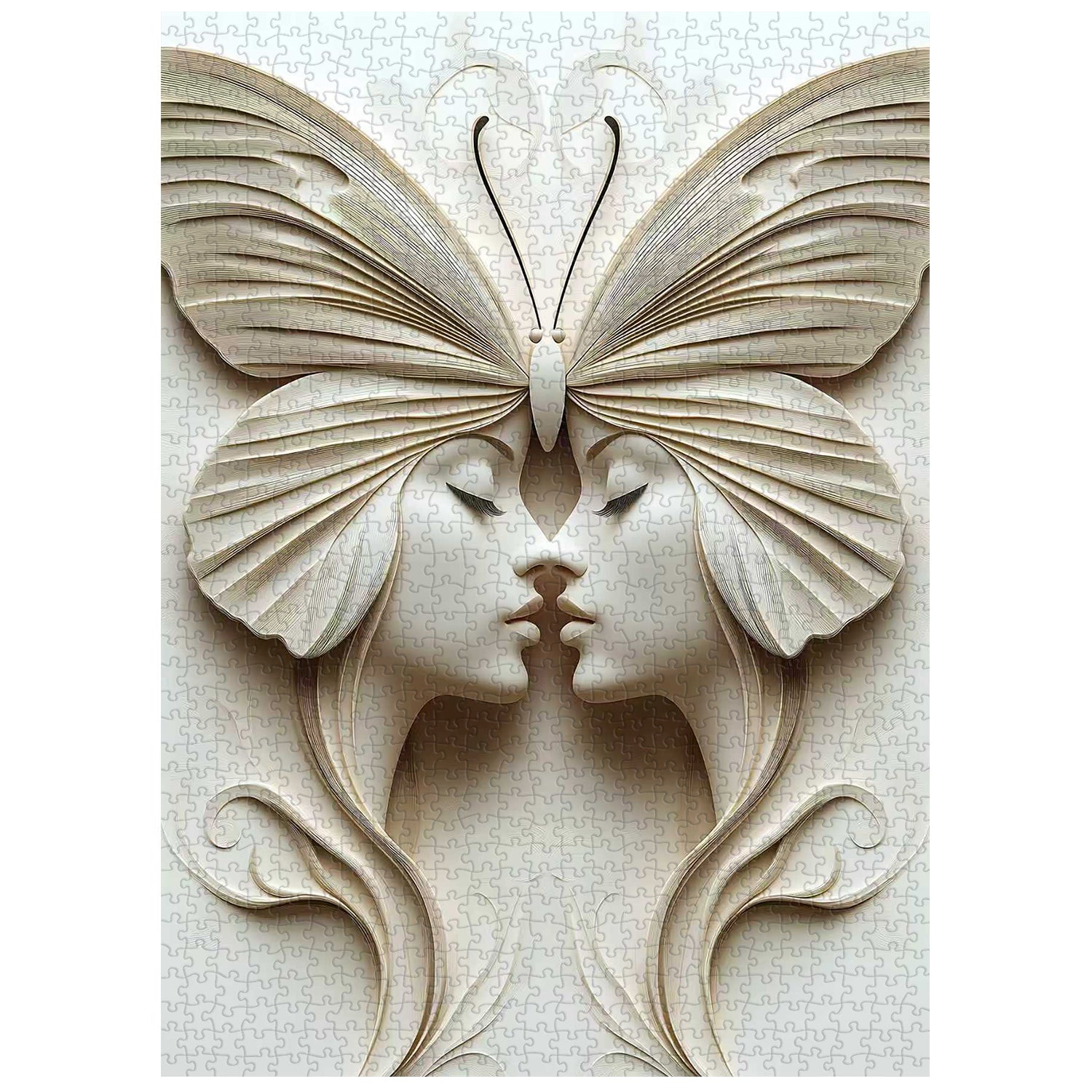 Puzzle de puzzle des jumeaux à face papillon 1000 pièces