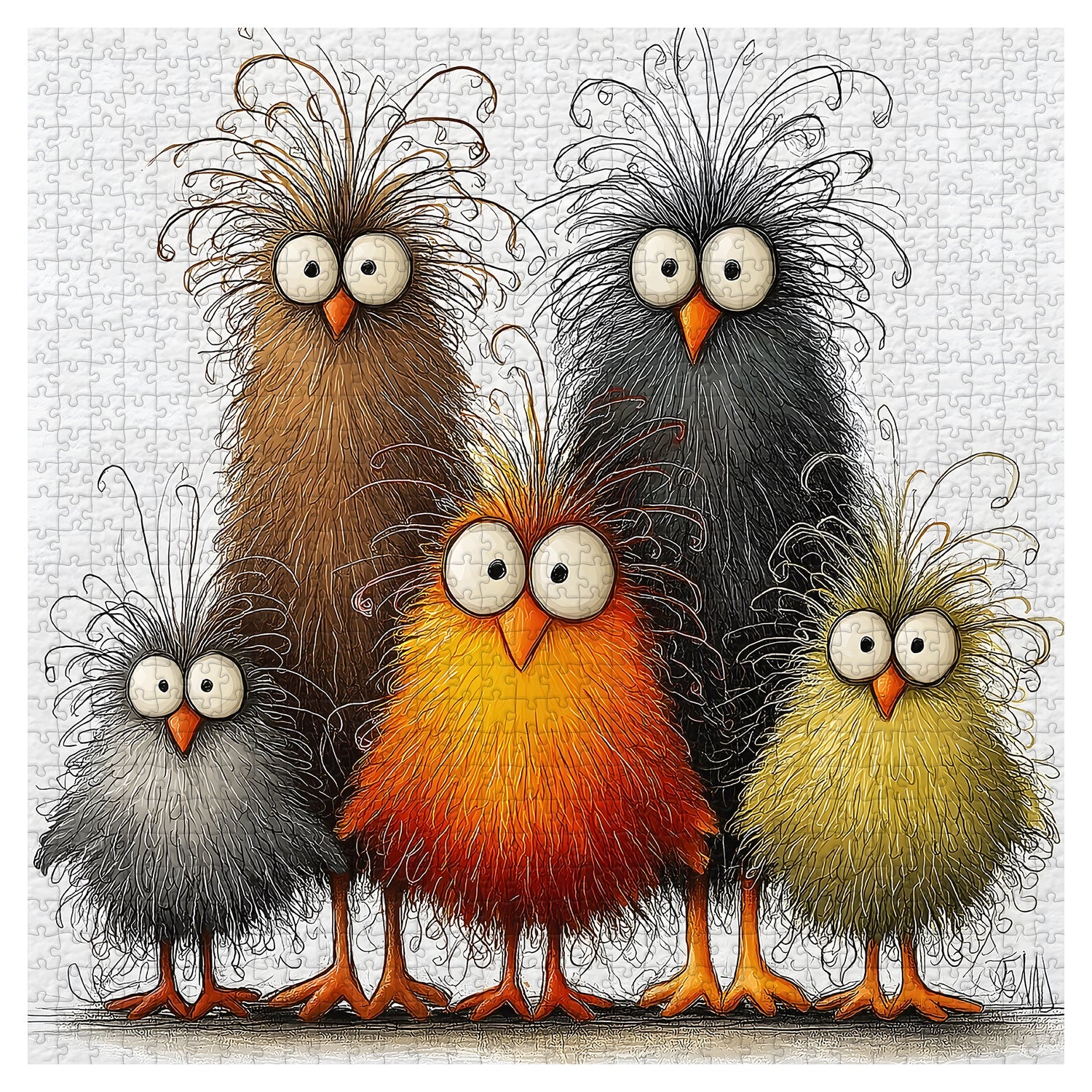 Punti di puzzle di pollo astratto 1000 pezzi