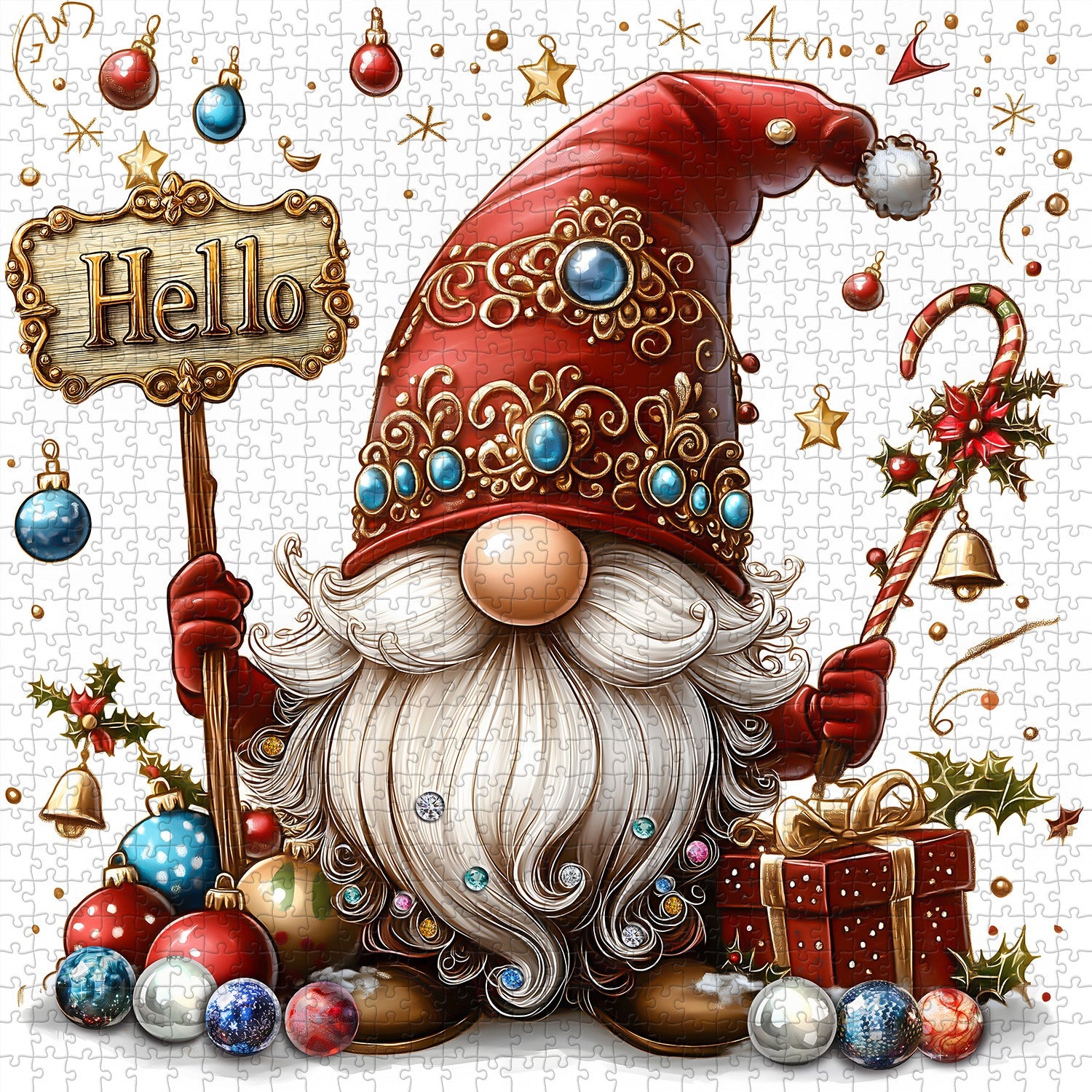 Charlón de Navidad Gnome Jigsaw Puzzle 1000 piezas