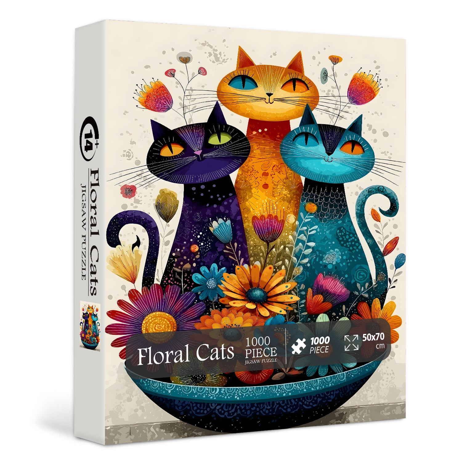 Floral Cats Jigsaw Puzzle 1000 Piece