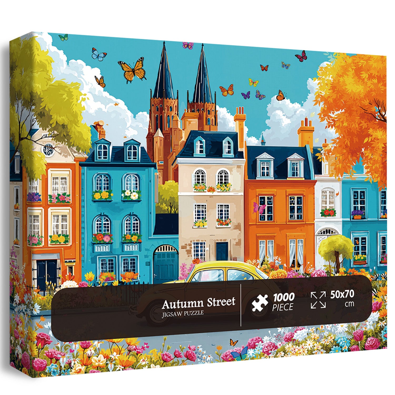 Puzzle en bois de 1000 pièces de la rue d'automne