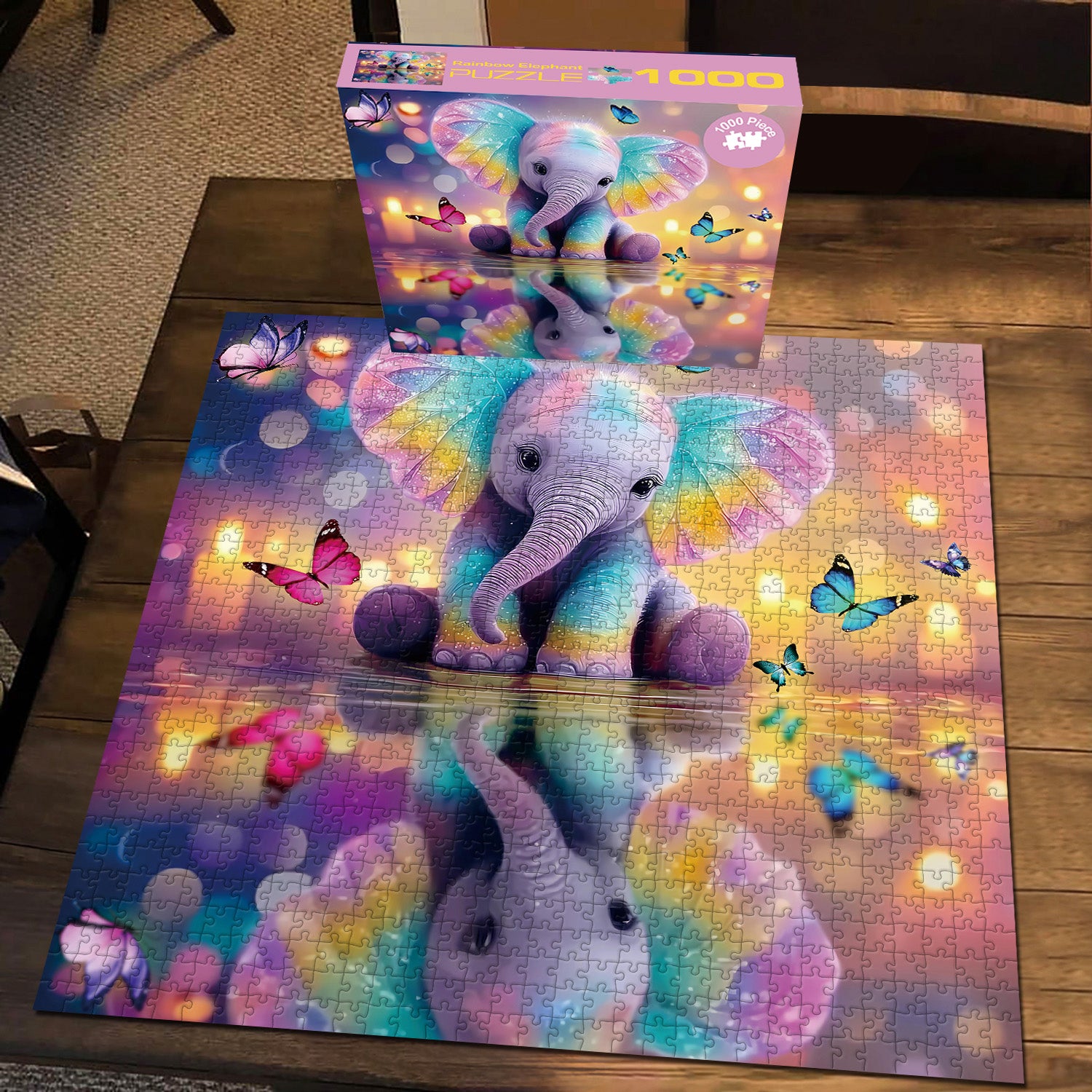 Puzzle Jigsaw Éléphant Arc-en-Ciel 1000 Pièces