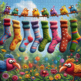 Rainbow Bird's Sock Party Puzzle 1000 pièces