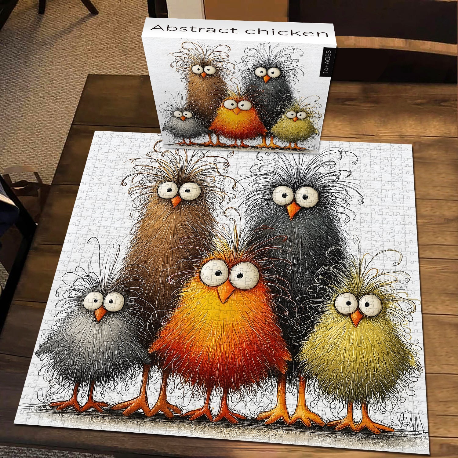 Punti di puzzle di pollo astratto 1000 pezzi