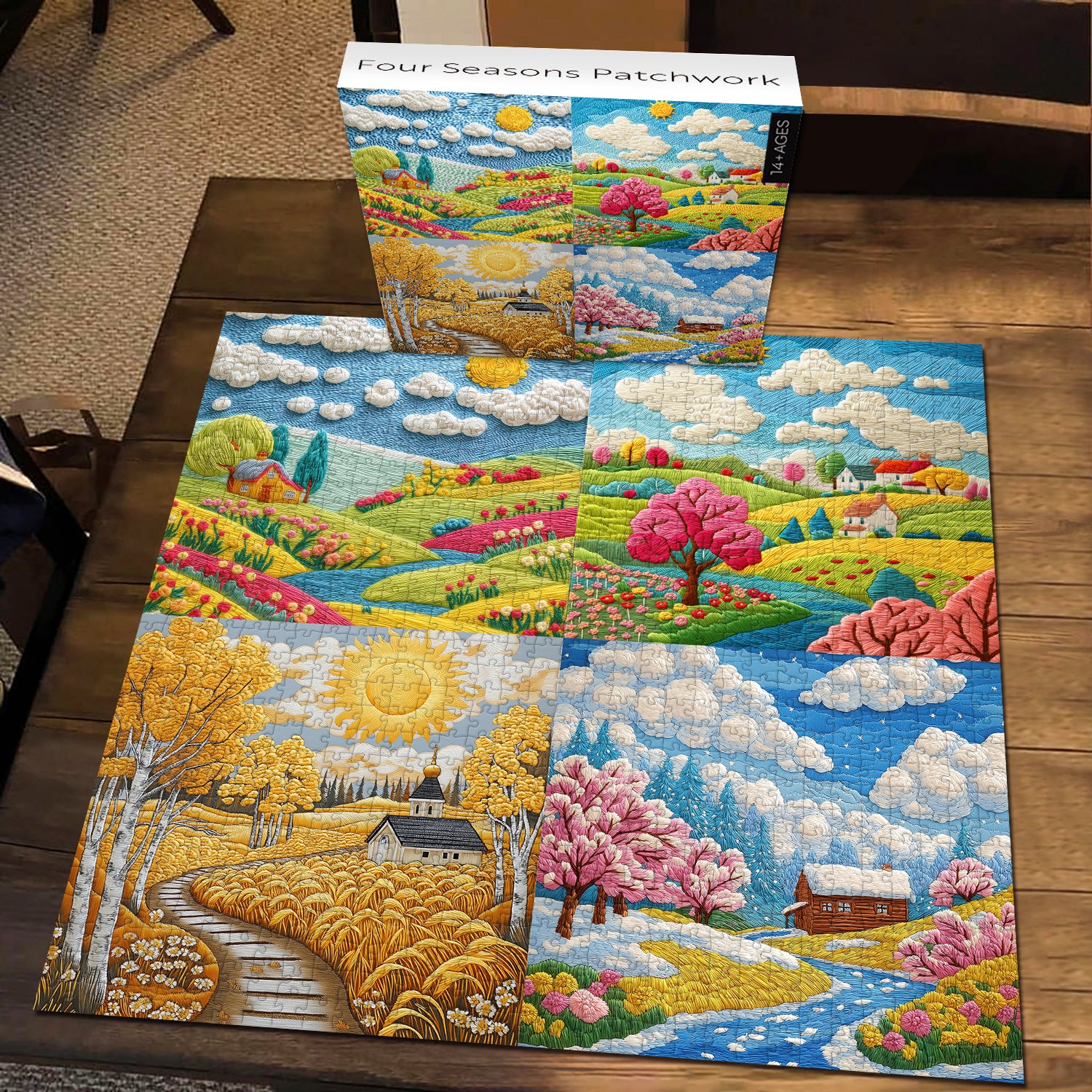 Vier Jahreszeiten Patchwork-Puzzle 1000 Teile
