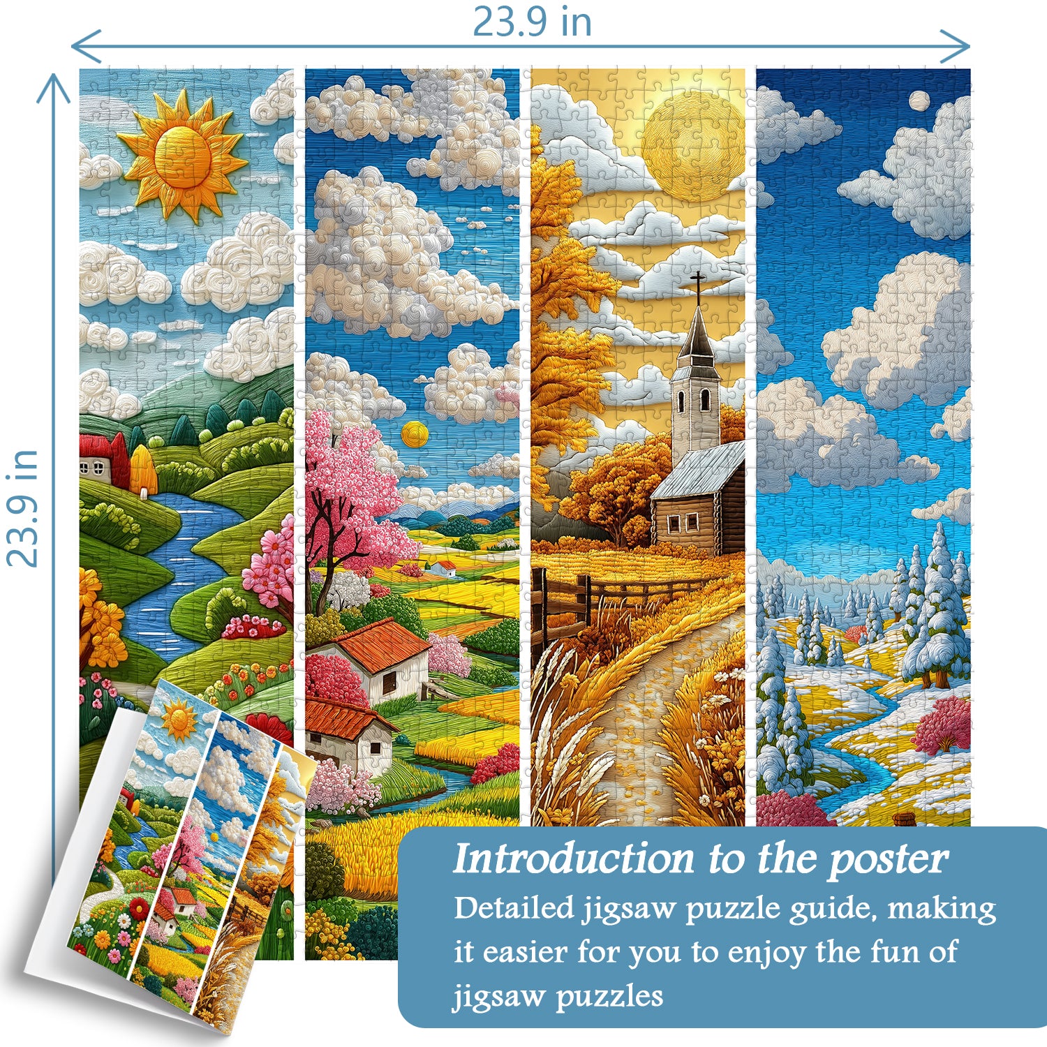 Puzzle en bois Stitched Seasons 1000 pièces