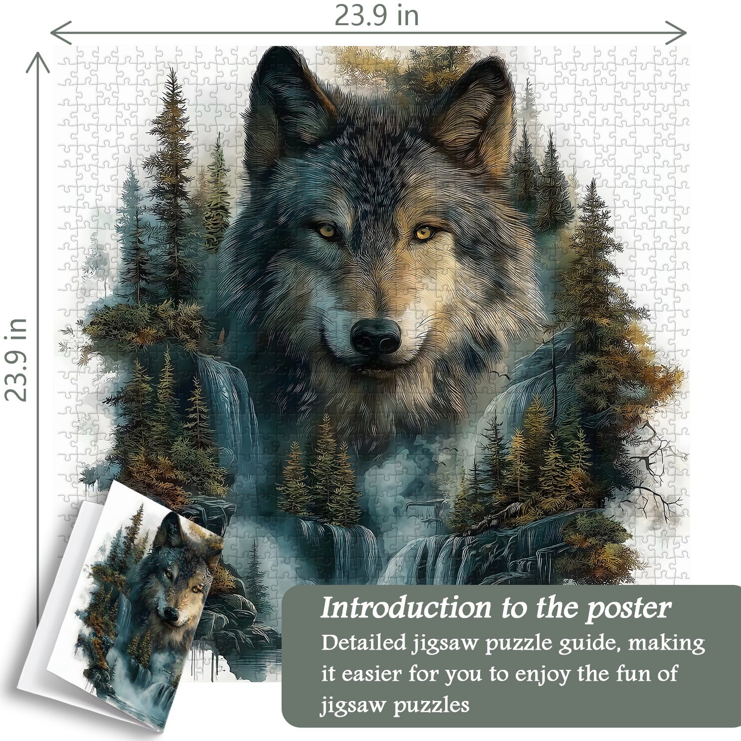 Puzzle del lupo alla cascata 1000 pezzi