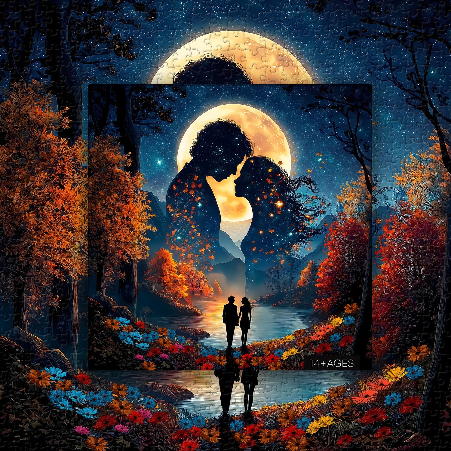 Amantes iluminados por la luna rompecabezas 1000 piezas