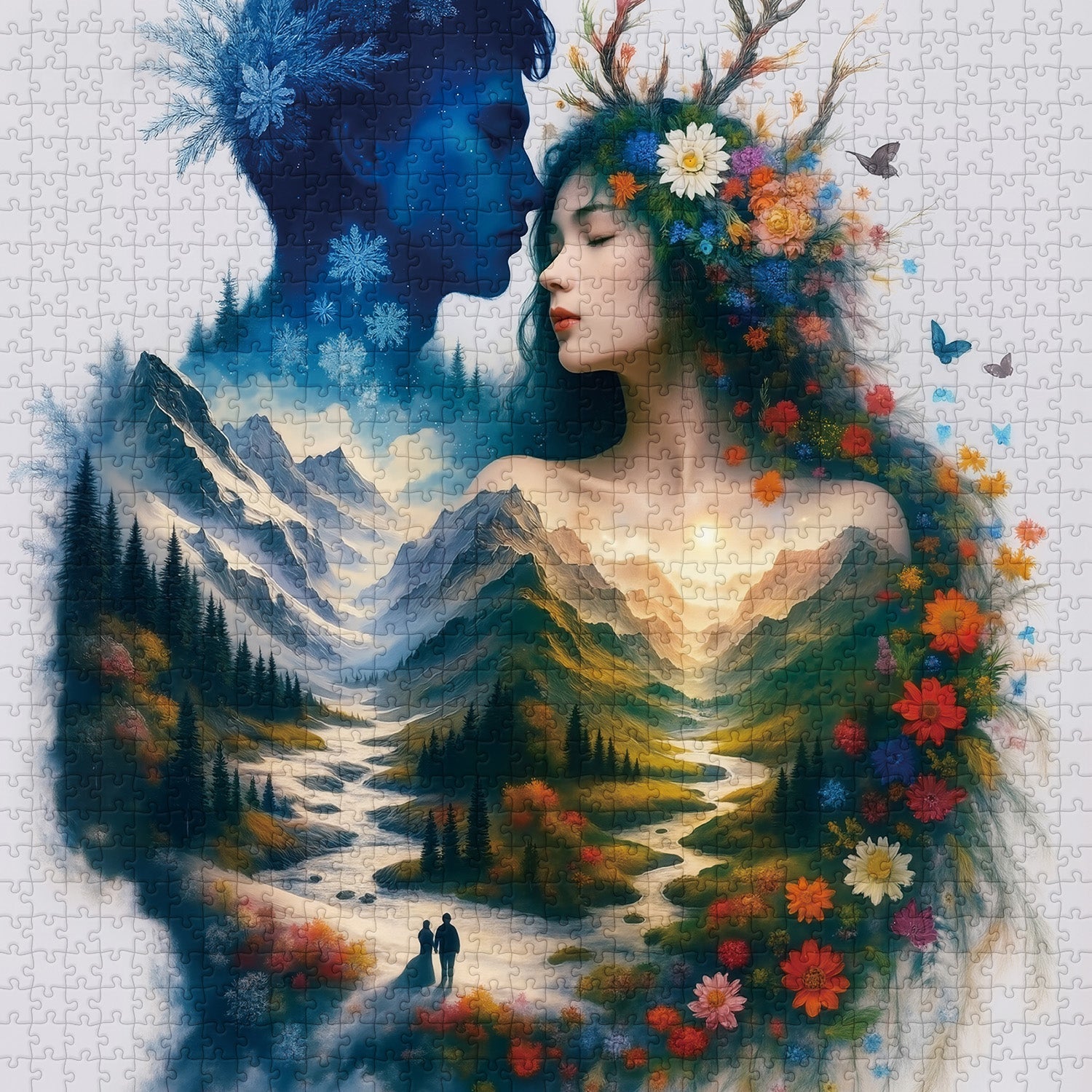 Puzzle Flor Y Escarcha 1000 Piezas