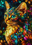 Mystic Floral Cat Puzzle 1000 pièces