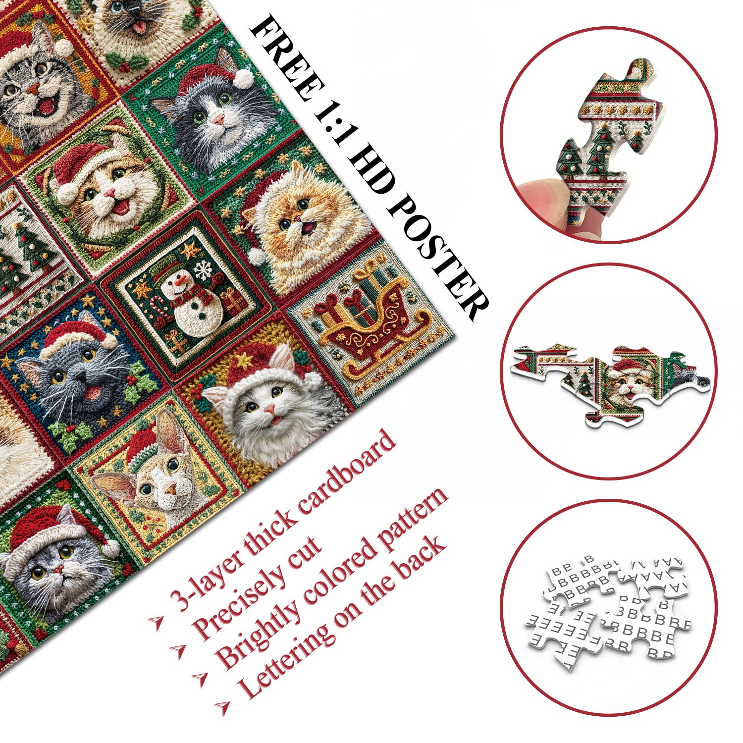 Freudige Weihnachts -Puzzles 1000 Stücke