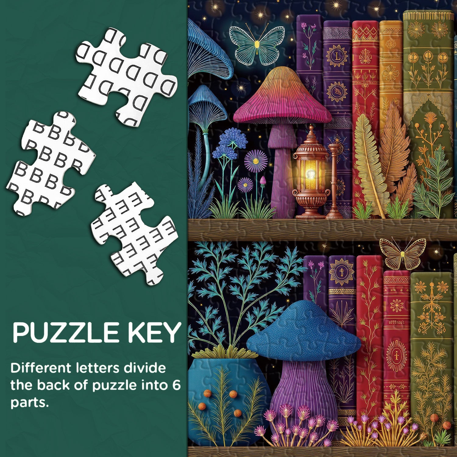 Biblioteca di funghi incantati puzzle 1000 pezzi
