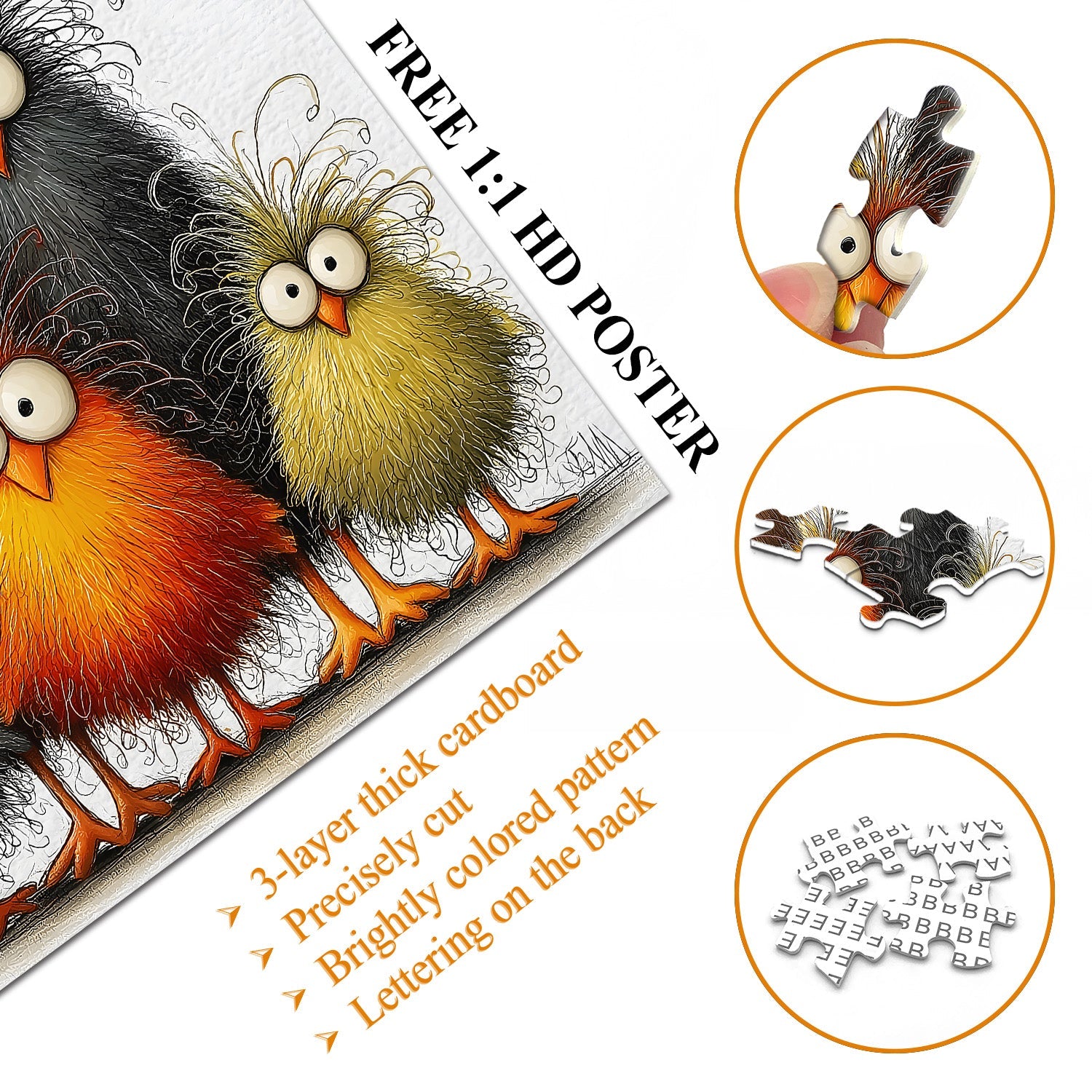 Punti di puzzle di pollo astratto 1000 pezzi