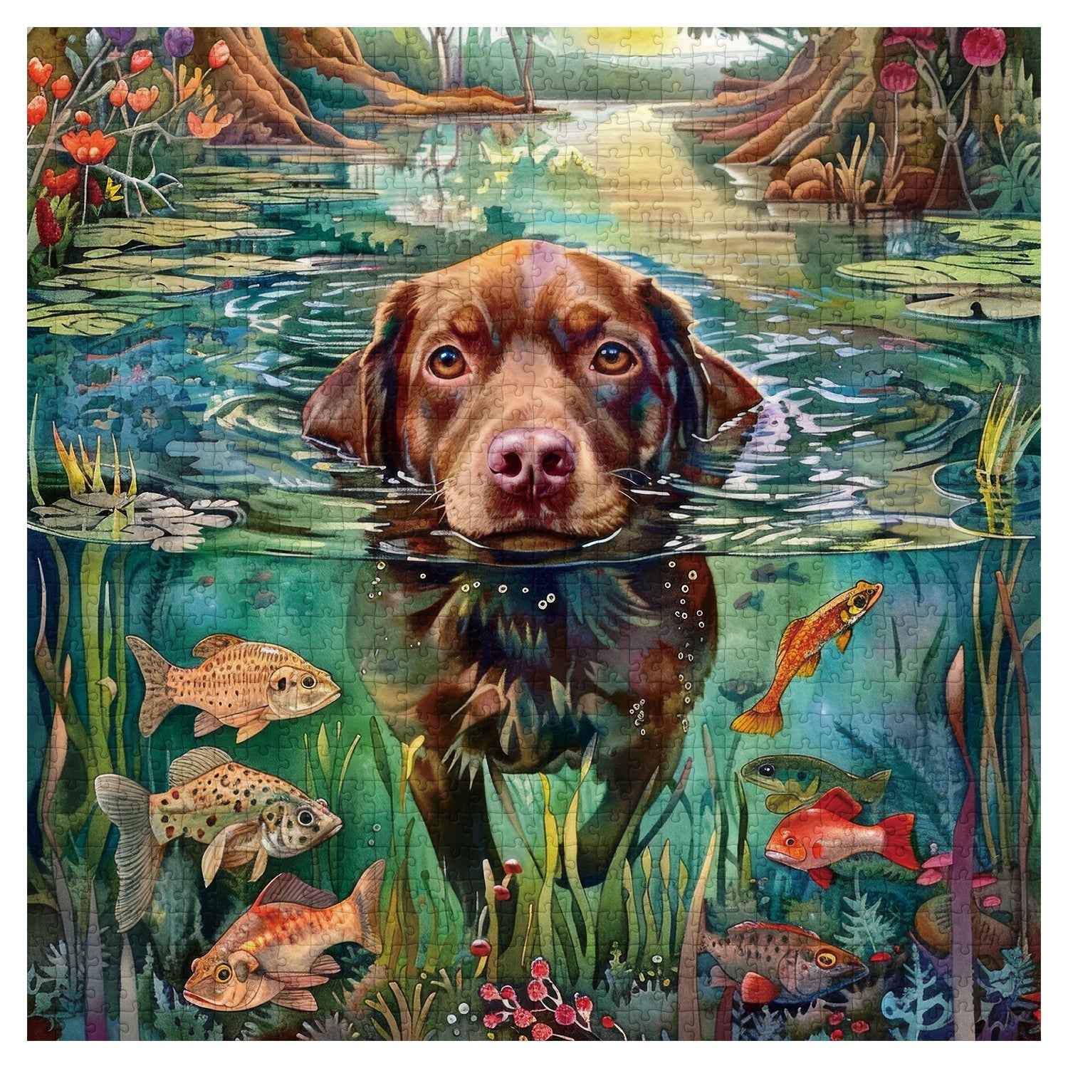 Puzzle cucciolo di laghetto 1000 pezzi