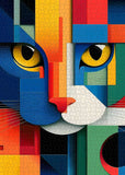 Puzzle geometrico di arte del gatto 1000 pezzi