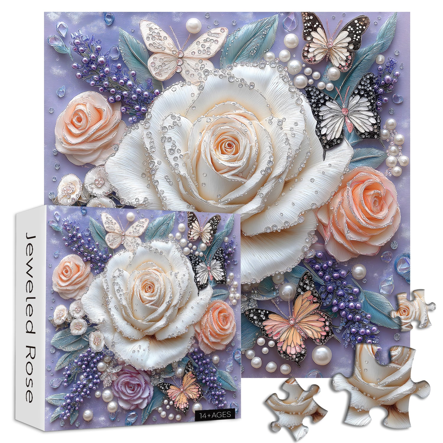 Puzzle rosa ingioiellate puzzle 1000 pezzi