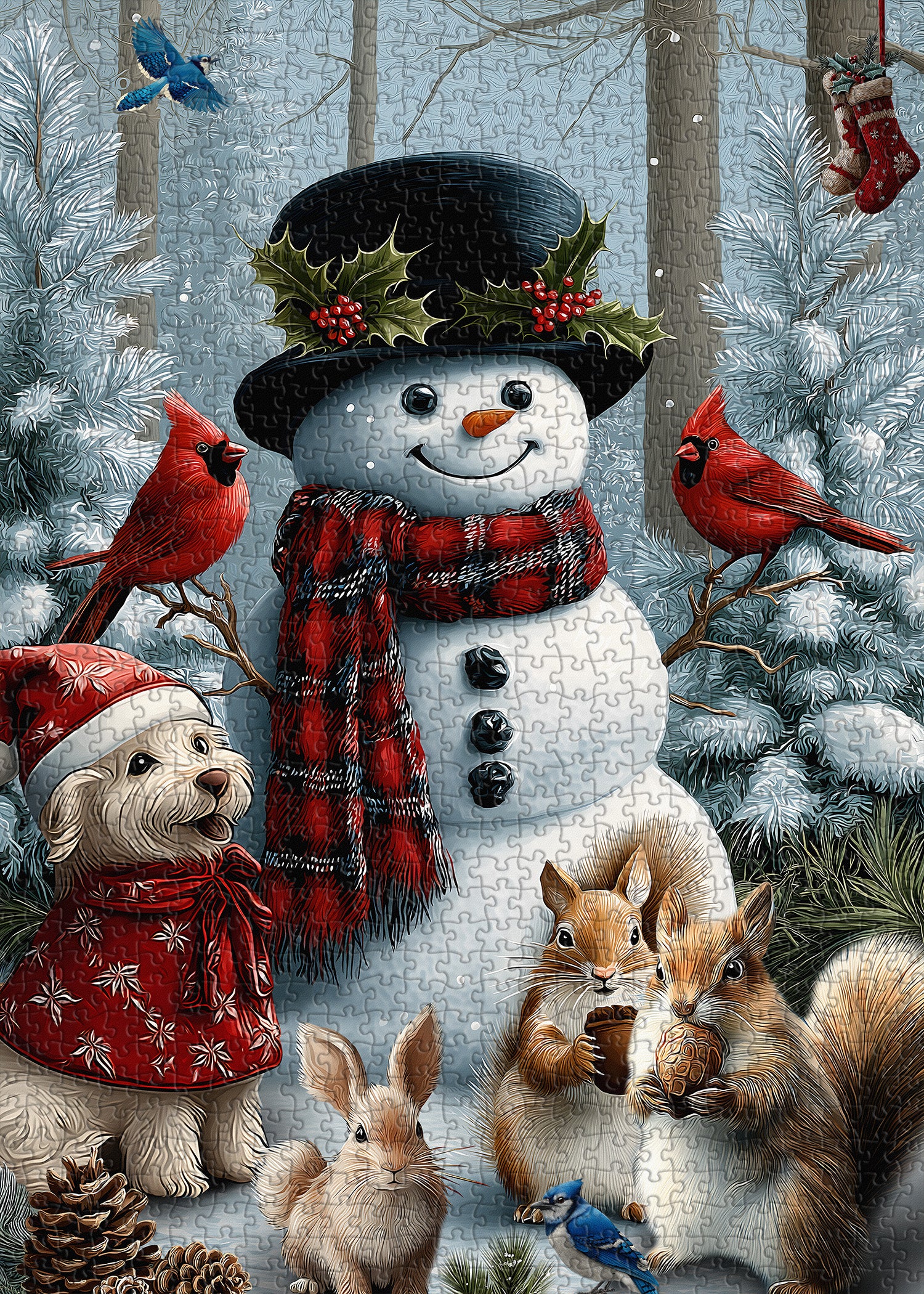 Jolly Snowman Friends Jigsaw Puzzle 1000 Piece