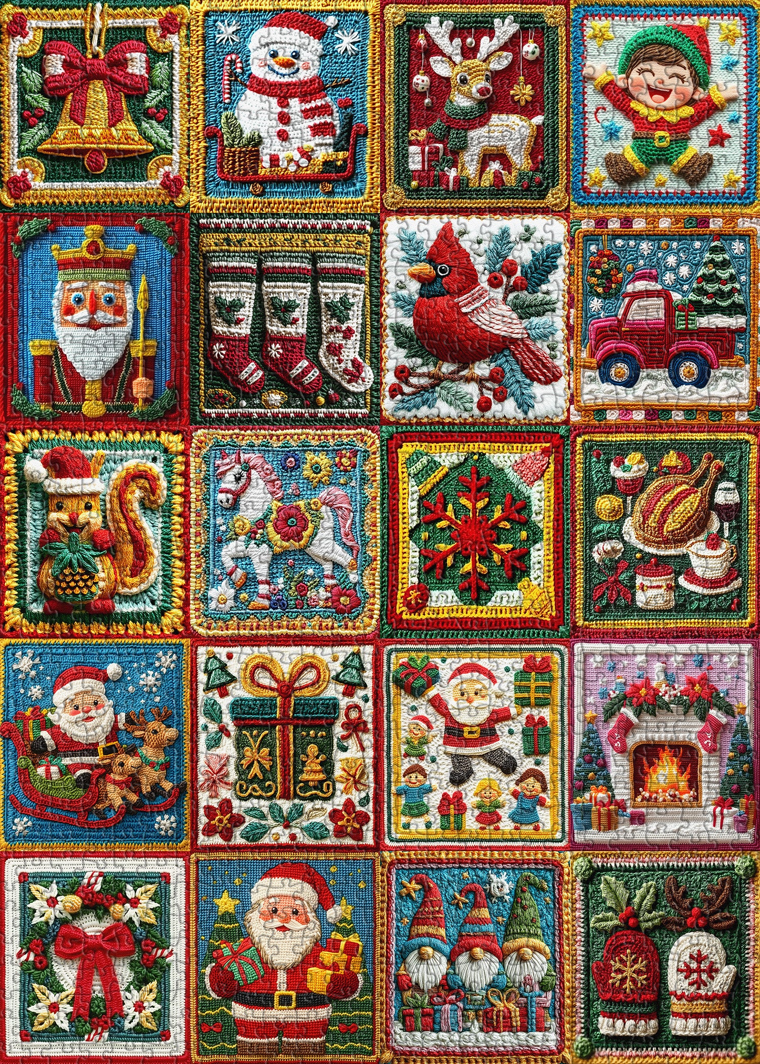 Christmas Fabric Collection Jigsaw Puzzle 1000 Piece