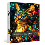 Mystic Floral Cat Puzzle 1000 pièces
