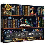 Pezzi di puzzle sugli scaffali della natura 1000 pezzi