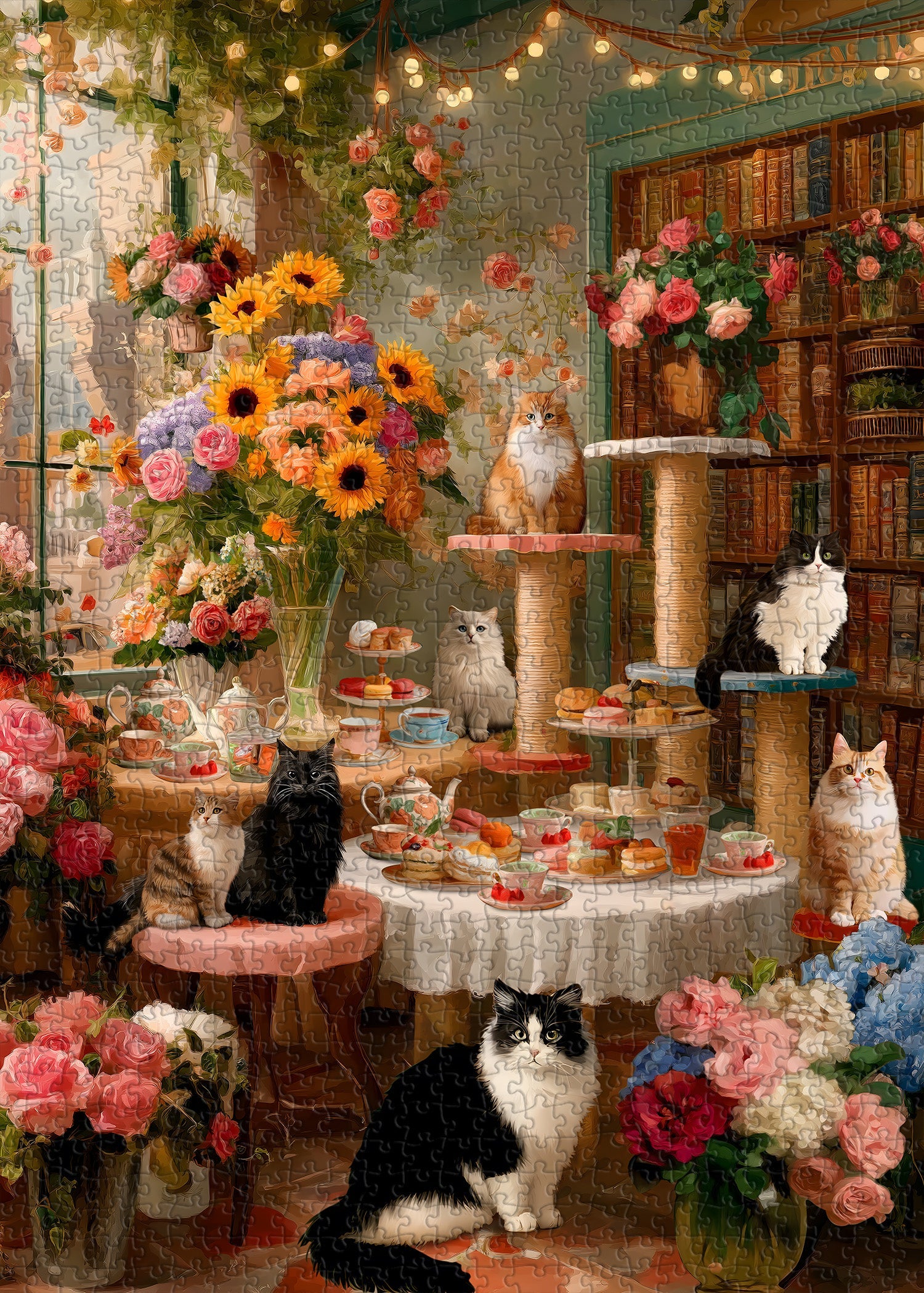 Puzzle da 1000 Pezzi del Cozy Cat Cafe