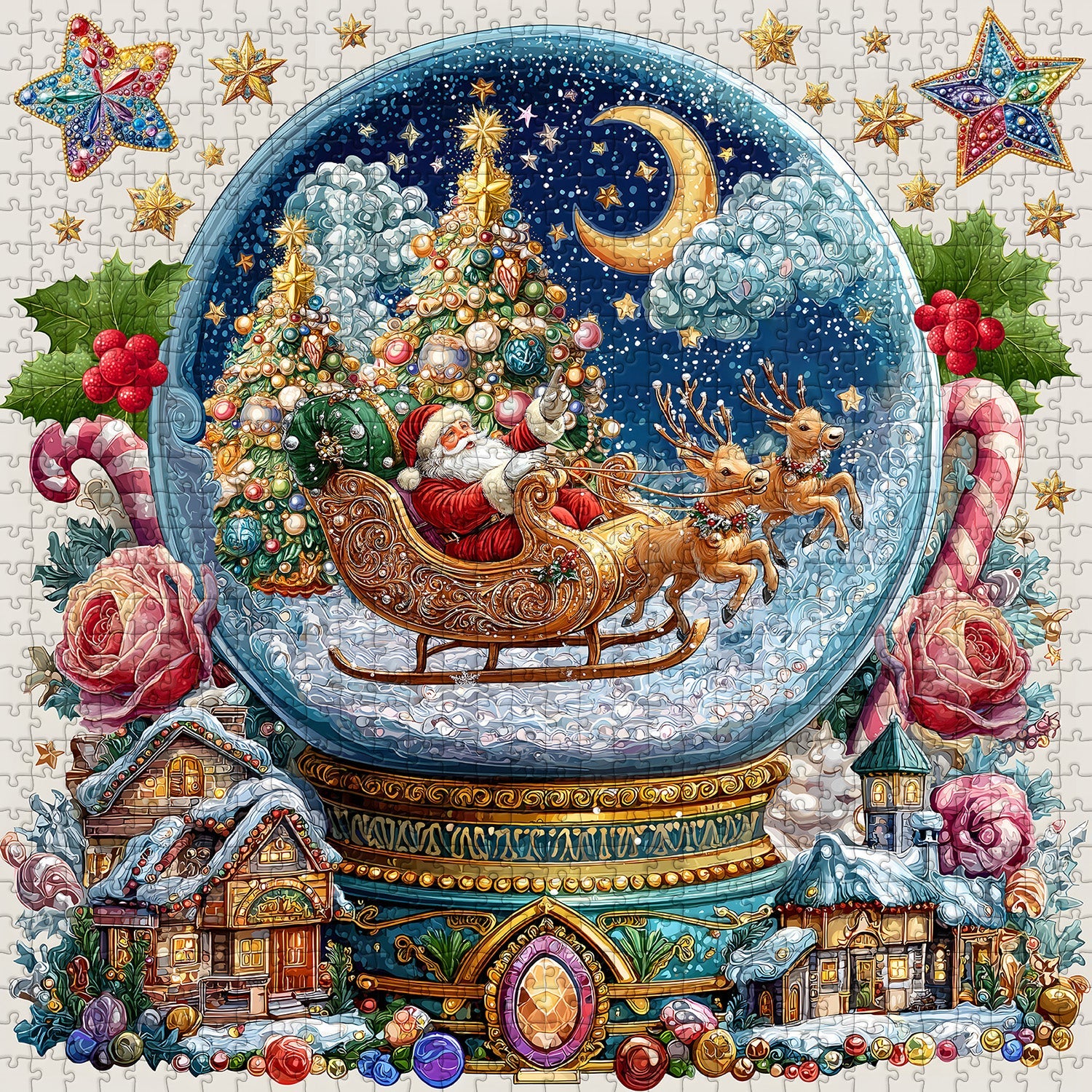 Weihnachtskristallkugel Puzzles 1000 Stücke