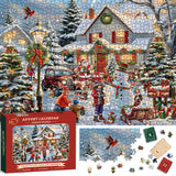 Calendario de adviento de la escena de nieve de Navidad Pizzle 1000 Pieces