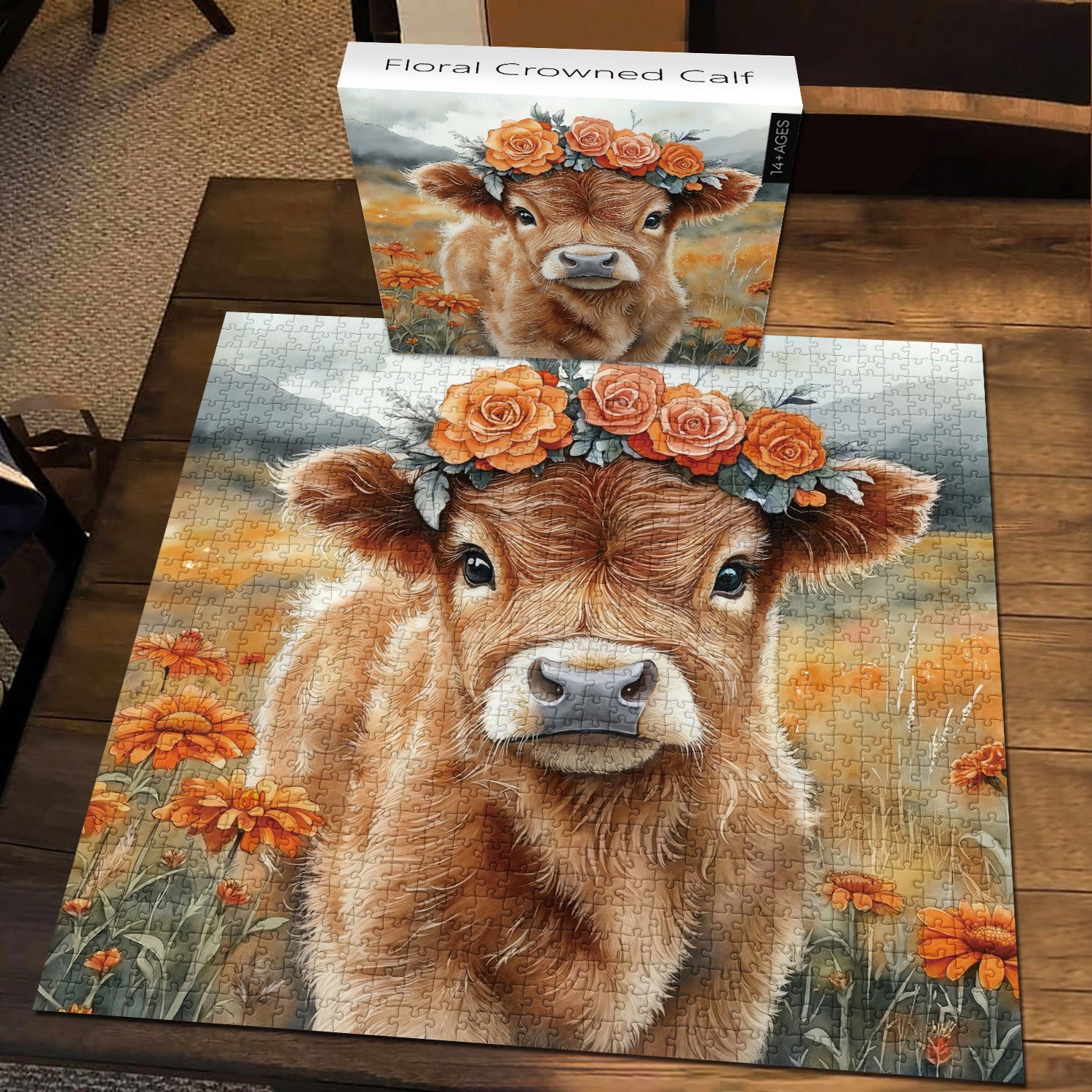 Puzzle à puzzle à molleton à couronne florale 1000 pièces