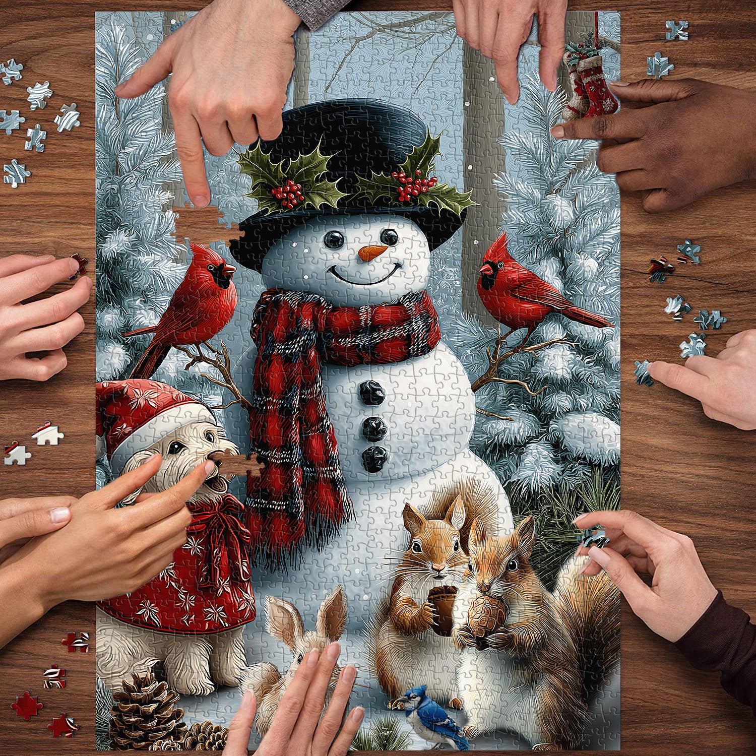 Jolly Snowman Friends Jigsaw Puzzle 1000 Piece