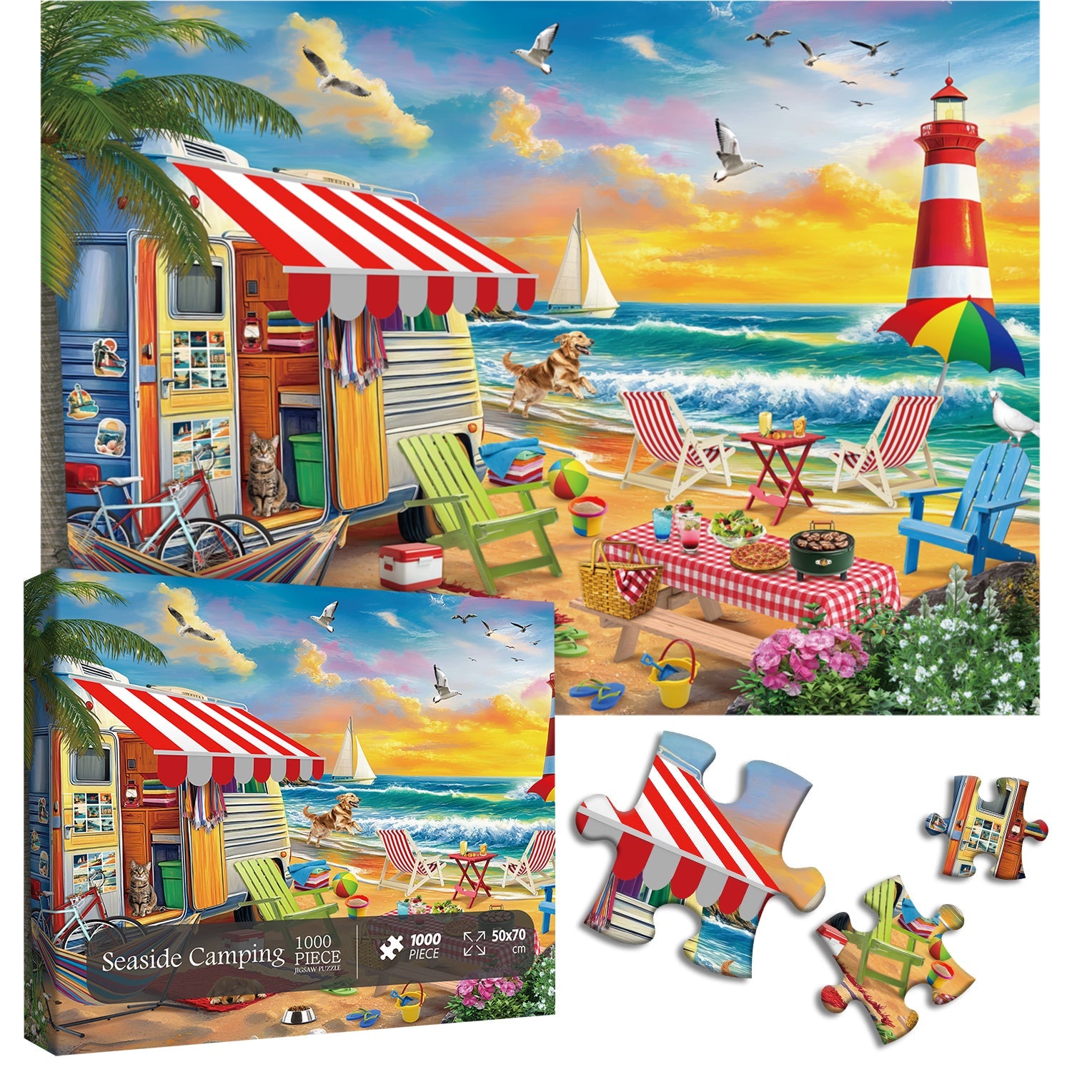 Seaside Camping -Puzzle 1000 Stücke